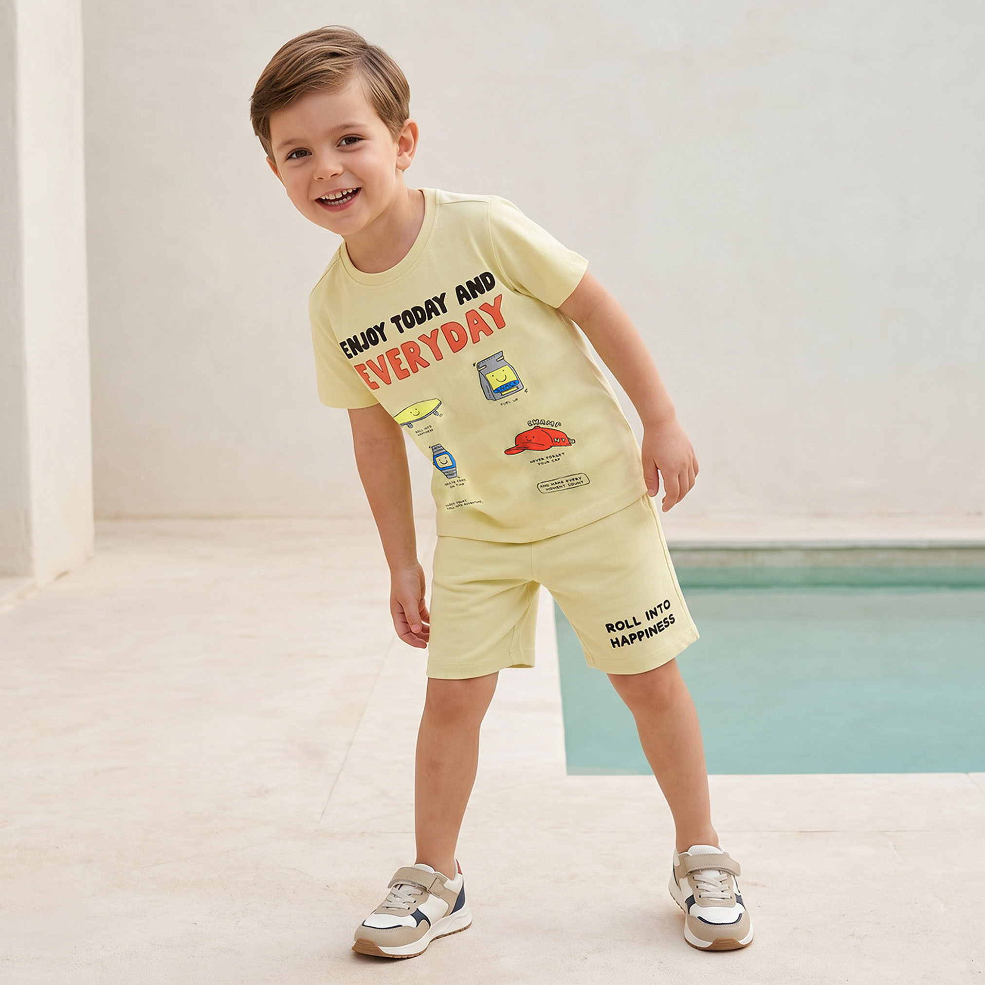 Set of 3 Juniors Crew Neck Short Sleeve T-shirt and Shorts Set with Assorted Print-boys-clothing-setsandcoords-image-9