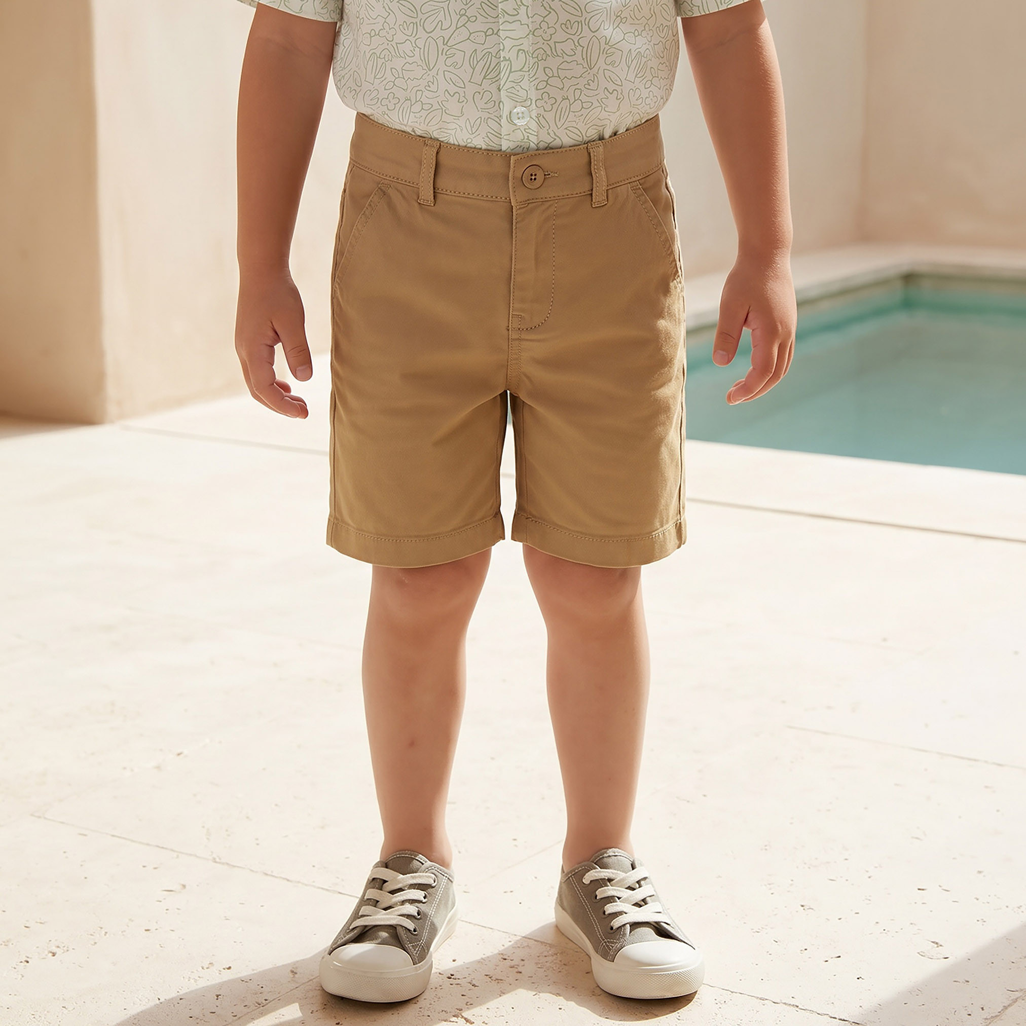 Juniors Collared Short Sleeves Shirt and Shorts Set with Hat-baby-boys-clothing-setsandcoords-image-4