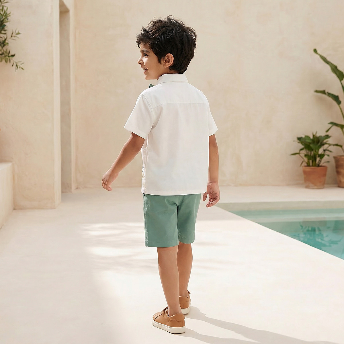 Juniors Collared Short Sleeves Shirt and Shorts Set with Embroidery-boys-clothing-setsandcoords-image-3