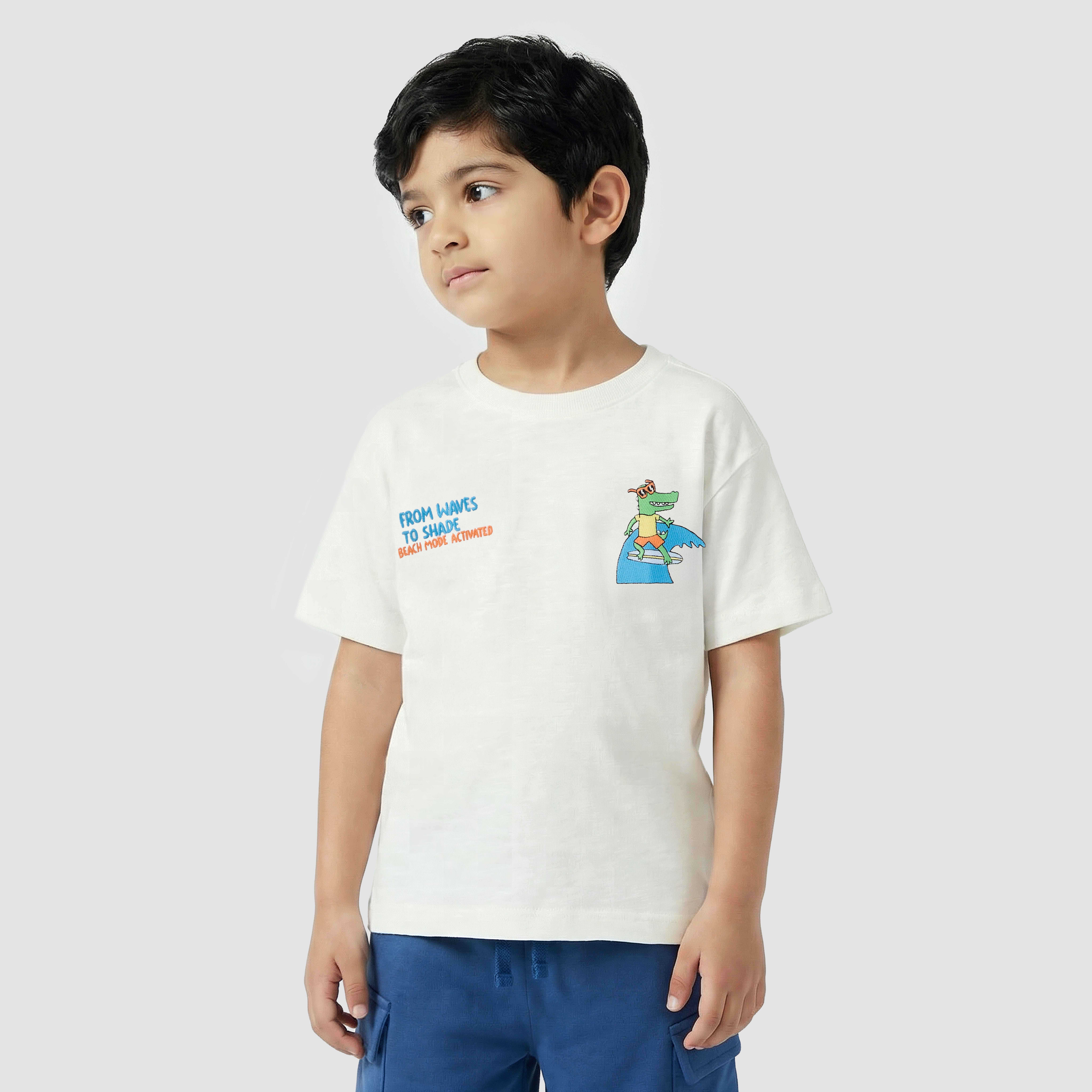 Juniors Crew Neck Short Sleeves T-shirt and Shorts Set with Graphic Print-boys-clothing-setsandcoords-image-2