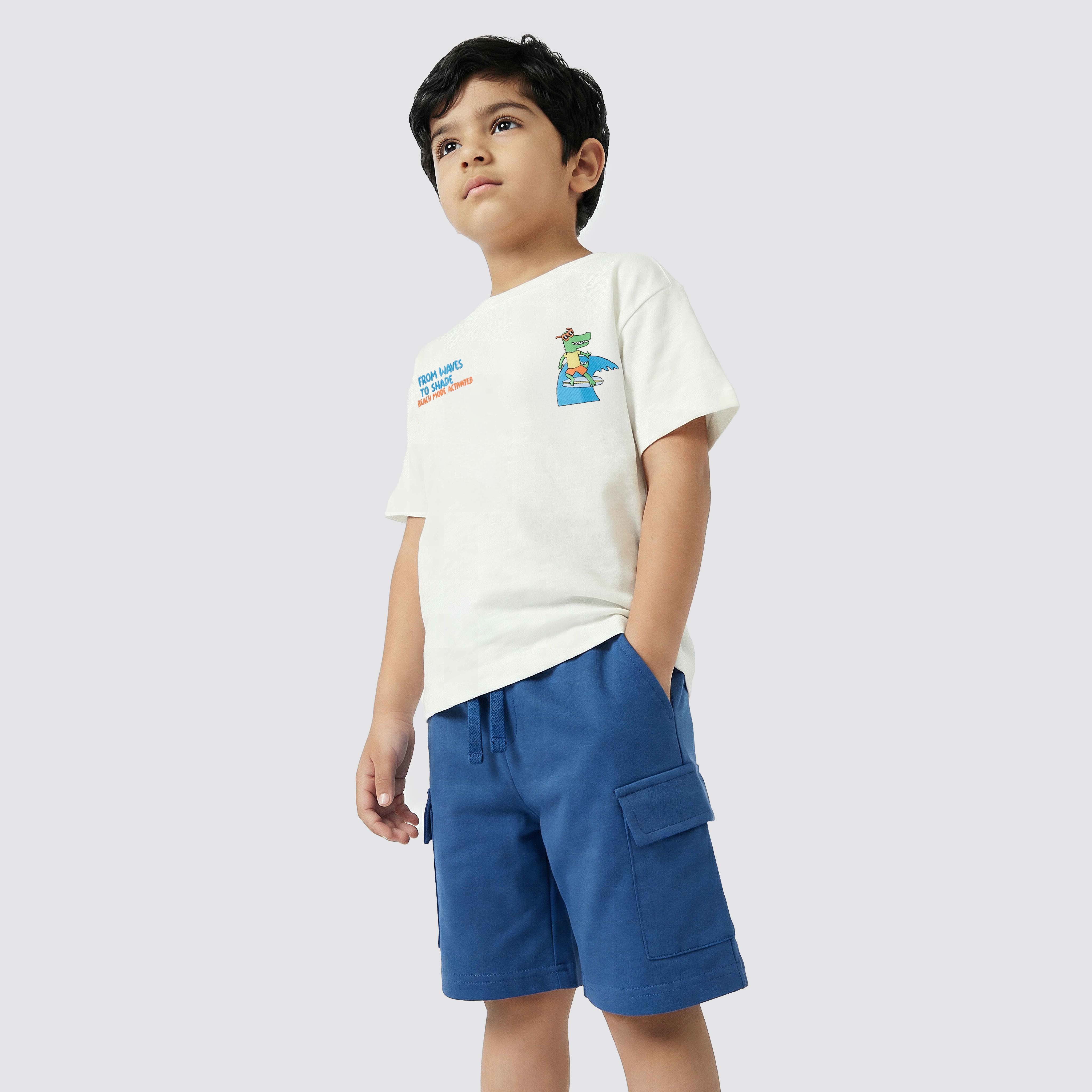 Juniors Crew Neck Short Sleeves T-shirt and Shorts Set with Graphic Print-boys-clothing-setsandcoords-image-7