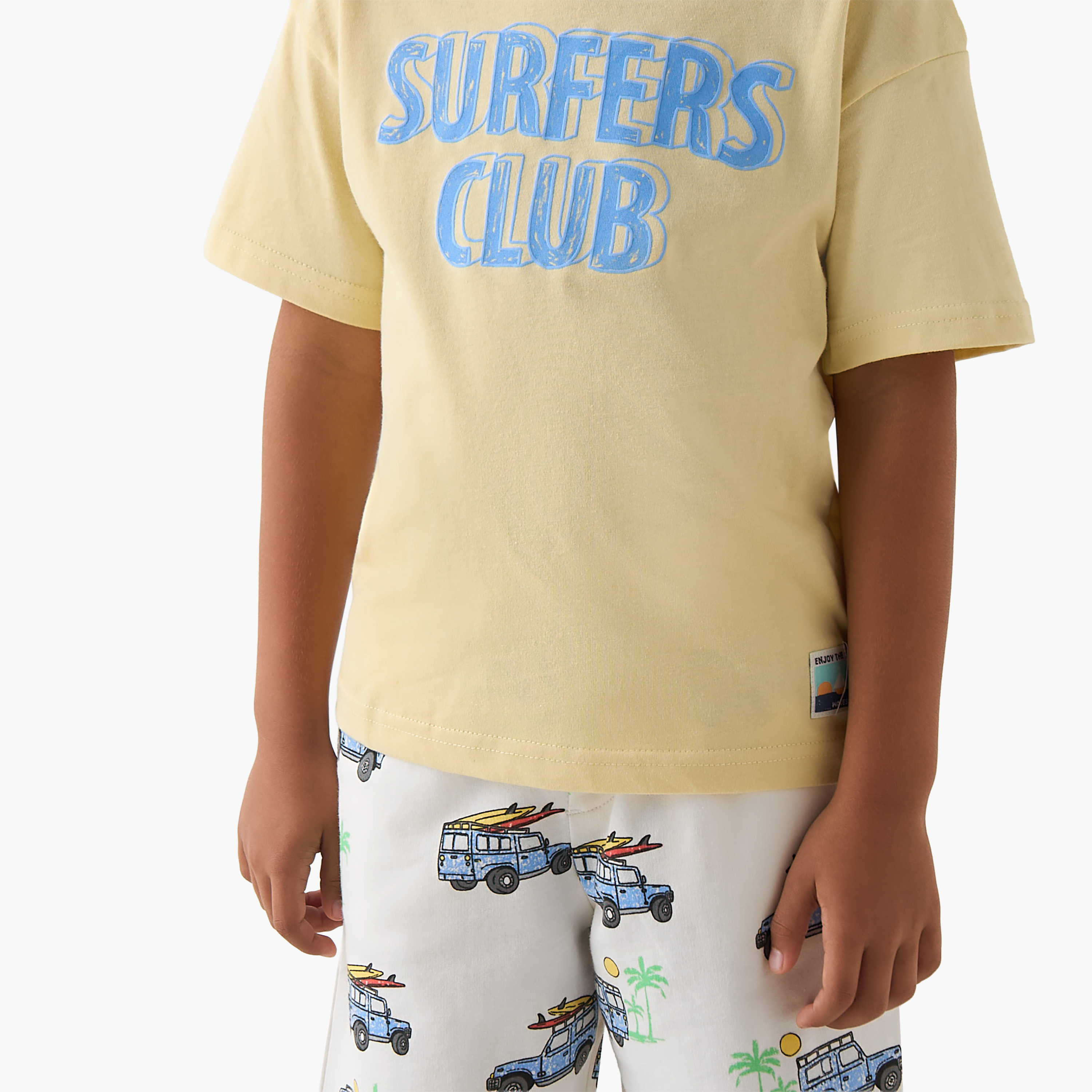 Set of 3 Juniors Crew Neck Short Sleeves T-shirt and Shorts Set with Vehicle Print-boys-clothing-setsandcoords-image-5