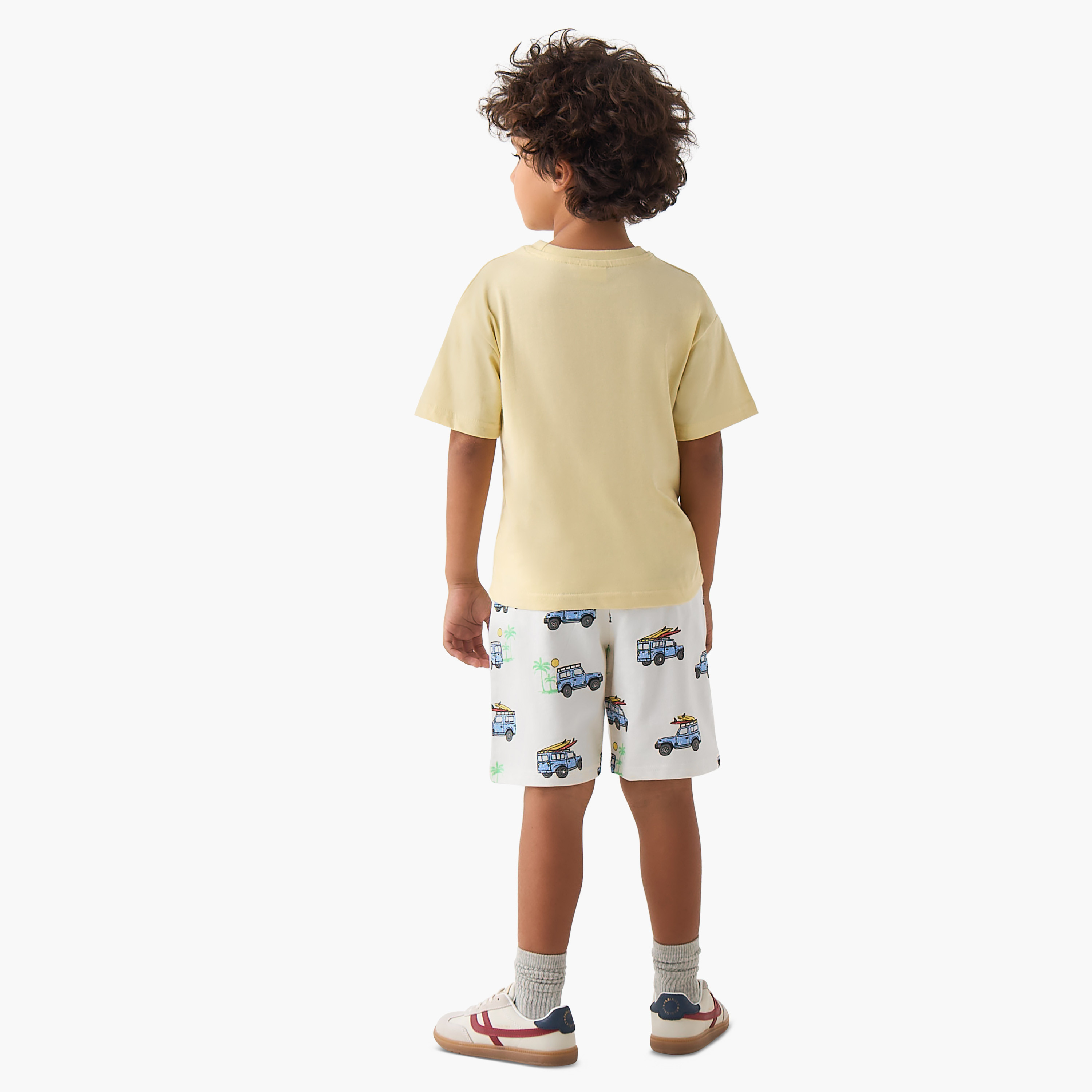 Set of 3 Juniors Crew Neck Short Sleeves T-shirt and Shorts Set with Vehicle Print-boys-clothing-setsandcoords-image-6