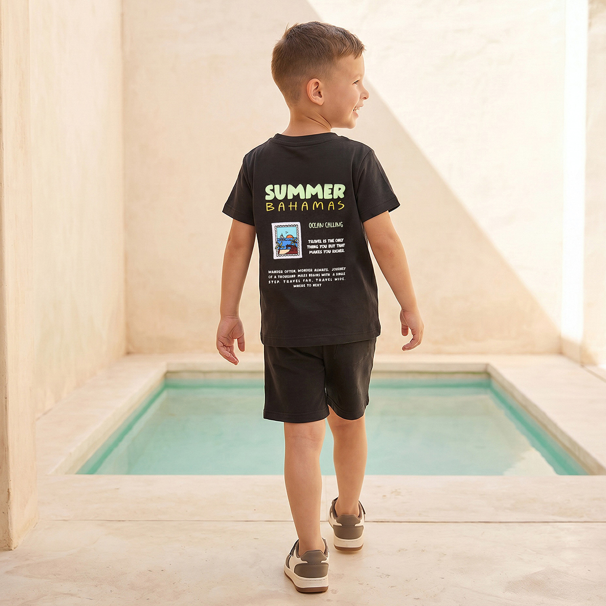 طقم شورت وتيشيرت برقبة ضيقة وأكمام قصيرة وطبعات 3 قطع من جونيورز-boys-clothing-setsandcoords-image-6