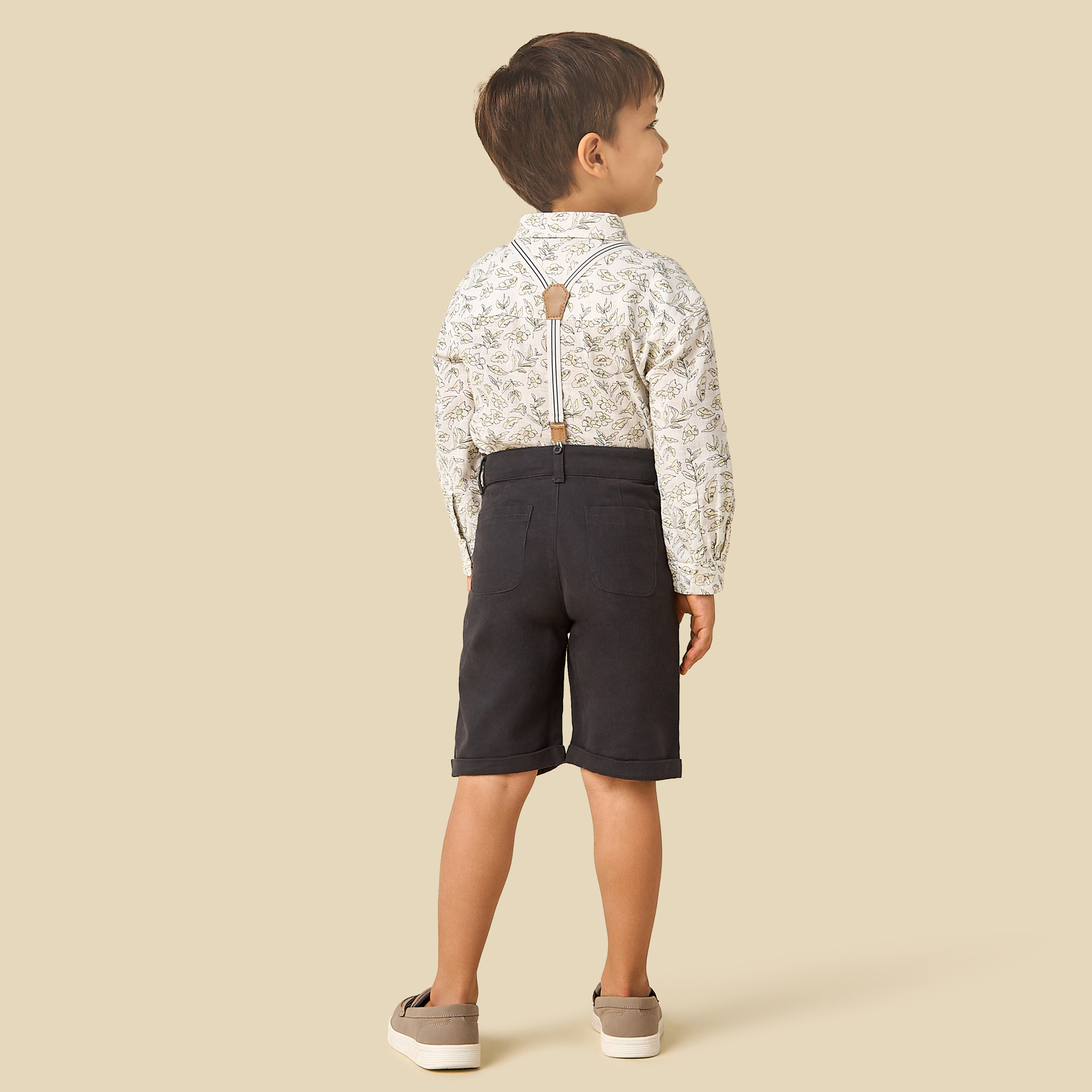 Juniors Collared Long Sleeves Shirt and Shorts Set with Suspender Detail-baby-boys-clothing-setsandcoords-image-5