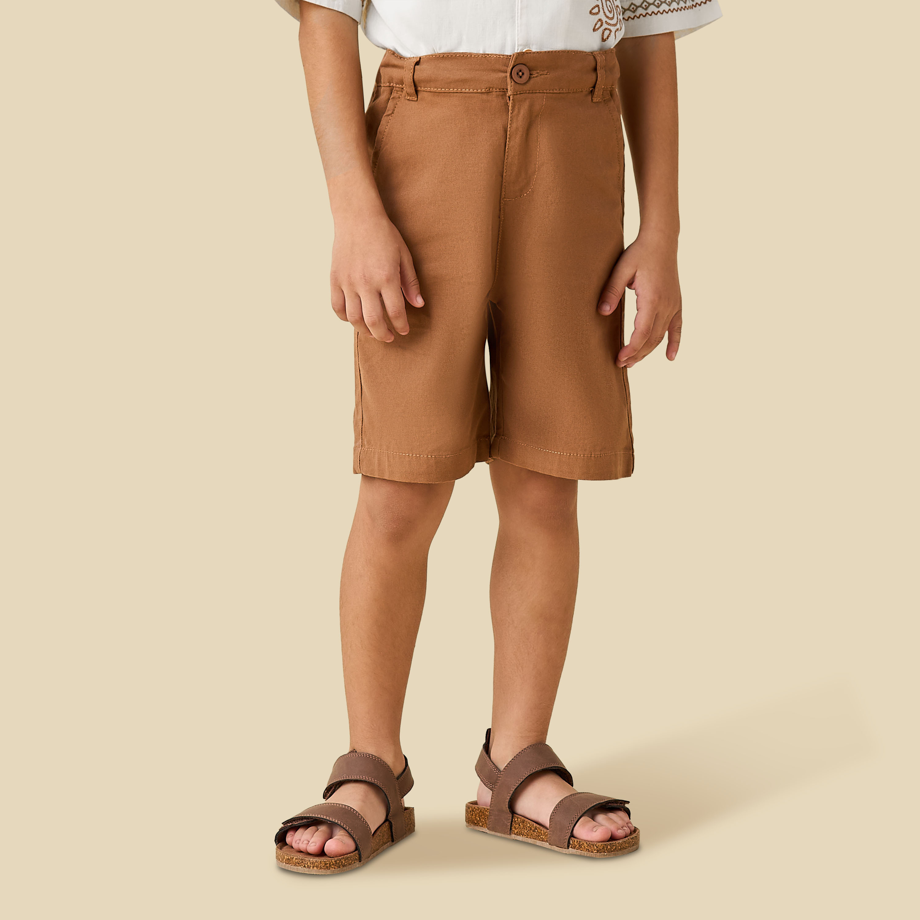 Juniors Collared Short Sleeve Shirt and Shorts Set with Embroidery-baby-boys-clothing-setsandcoords-image-3
