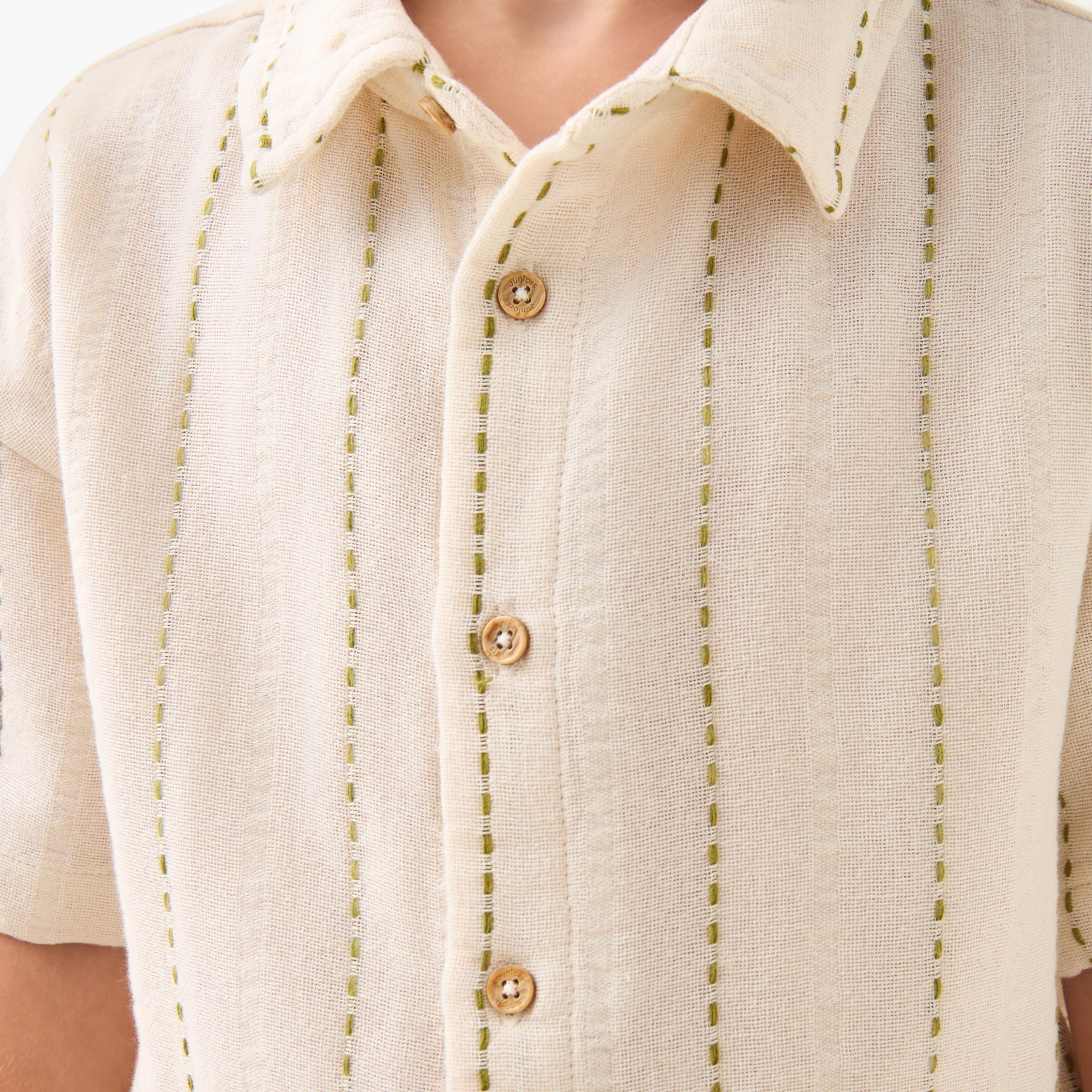 طقم شورت بجيوب وقميص بياقة عادية وأكمام قصيرة من جونيورز-boys-clothing-setsandcoords-image-9