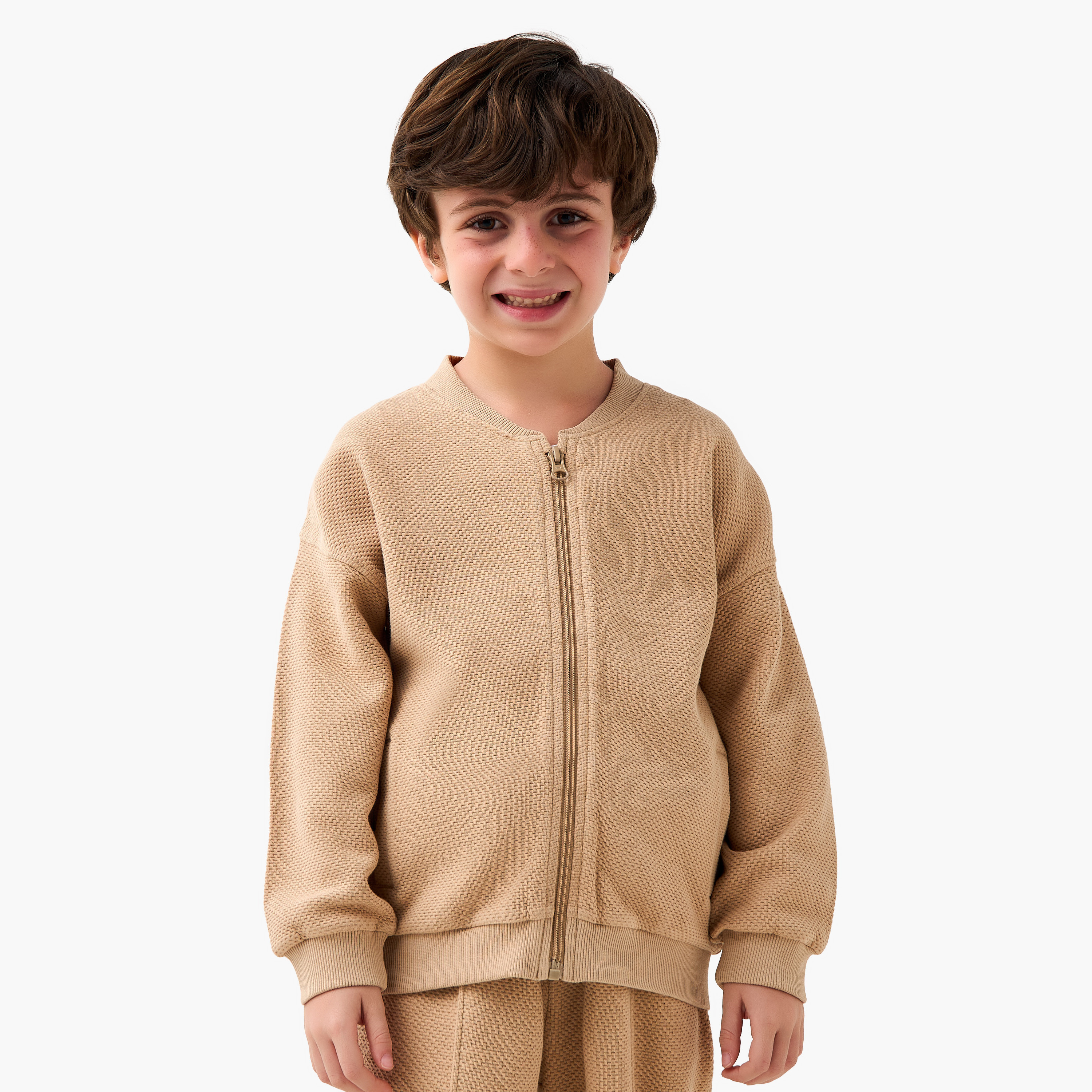 Juniors Mandari Collar Long Sleeves Jacket and Joggers Set with Zip Closure-boys-clothing-setsandcoords-image-2