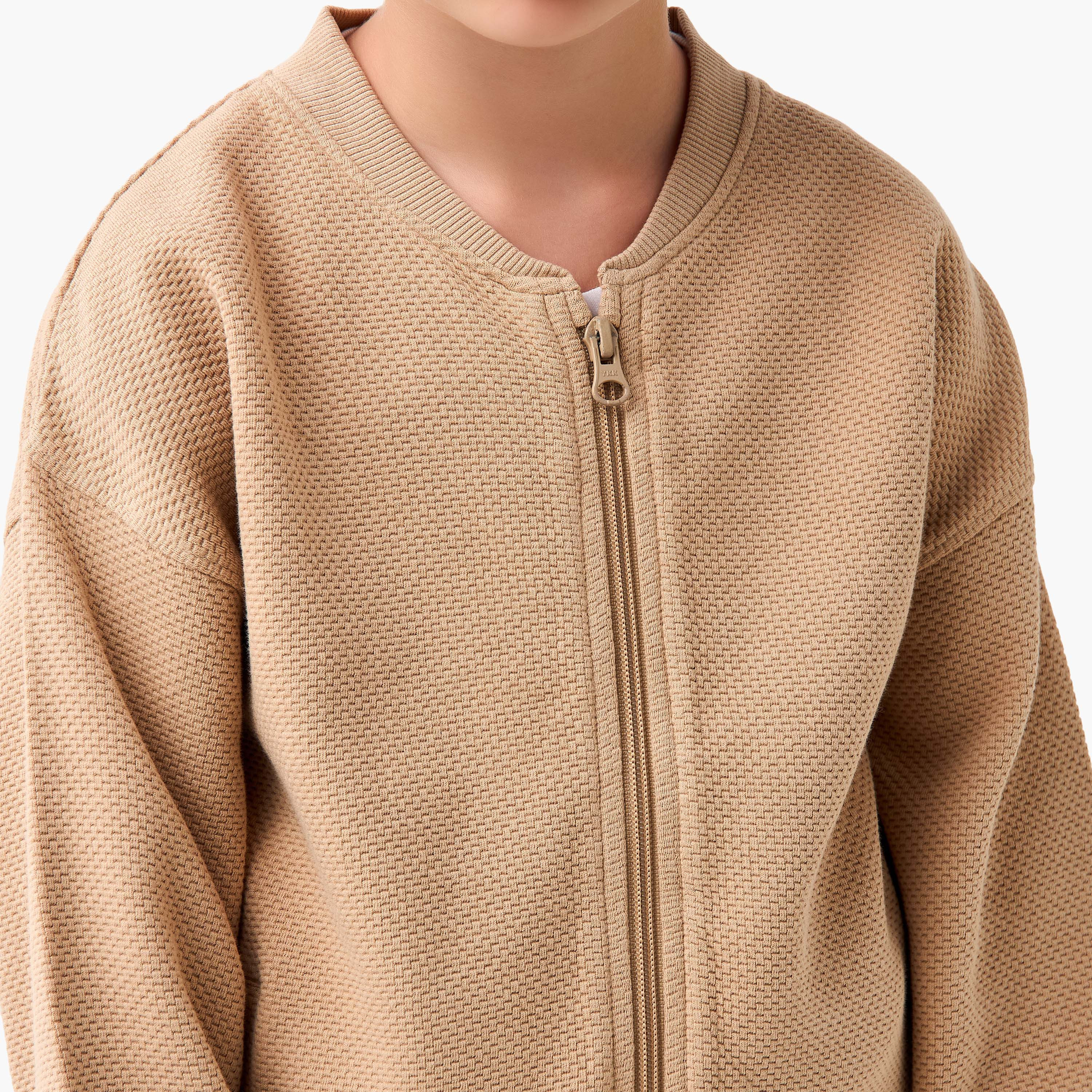 Juniors Mandari Collar Long Sleeves Jacket and Joggers Set with Zip Closure-boys-clothing-setsandcoords-image-6