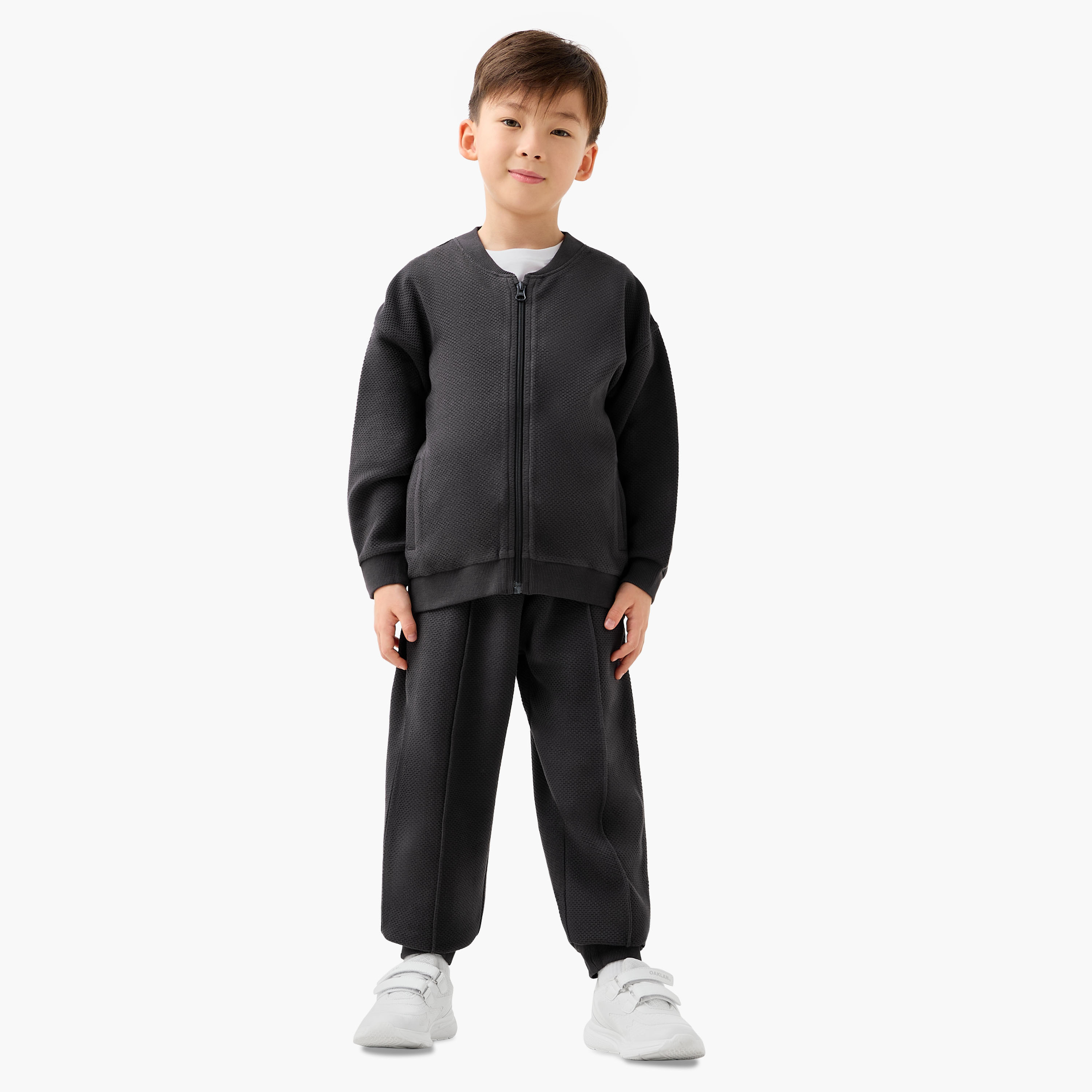 Juniors Mandari Collar Long Sleeves Jacket and Joggers Set with Zip Closure-boys-clothing-setsandcoords-image-1
