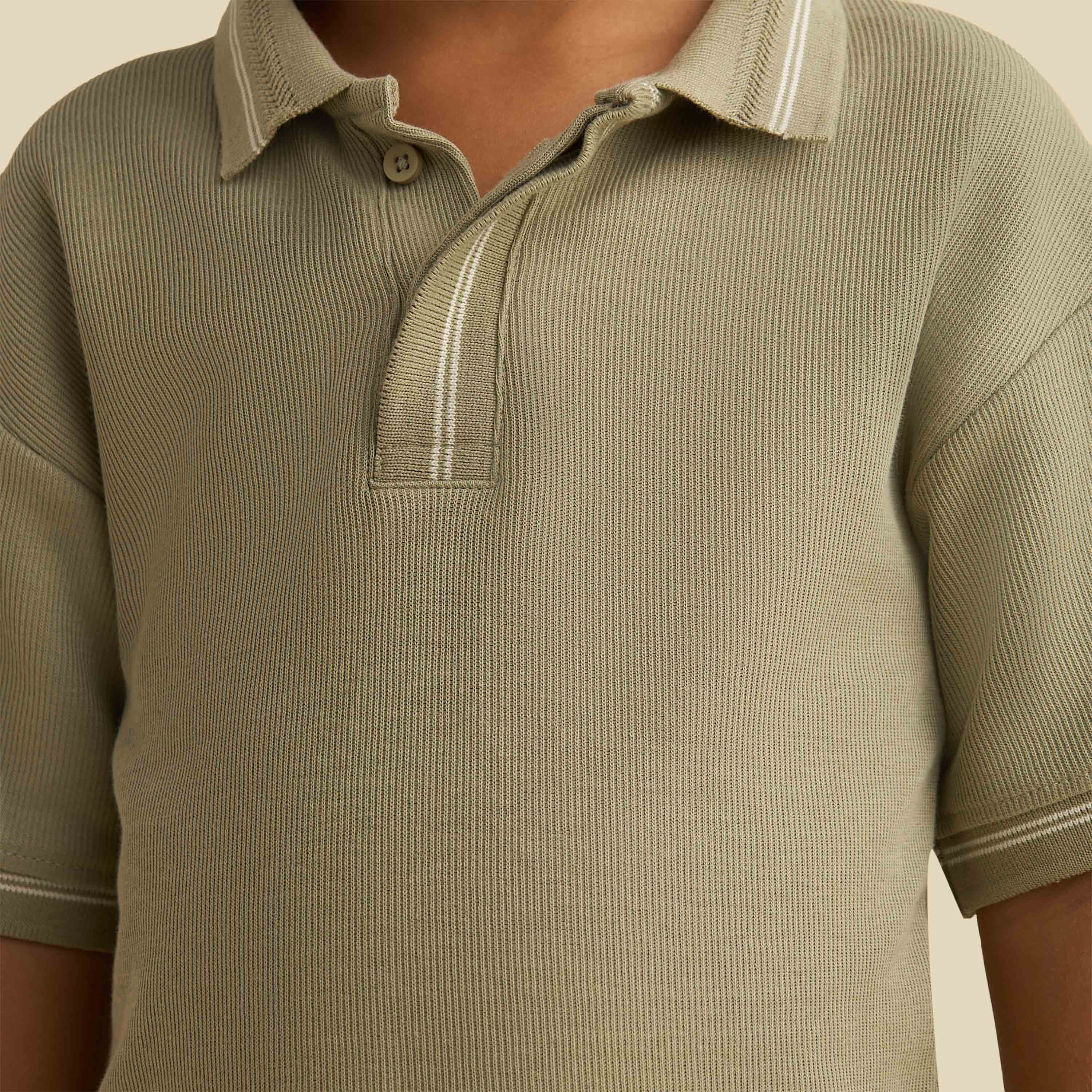 Juniors Polo Neck Short Sleeves T-shirt and Short Set with Tipping Detail-boys-clothing-setsandcoords-image-6