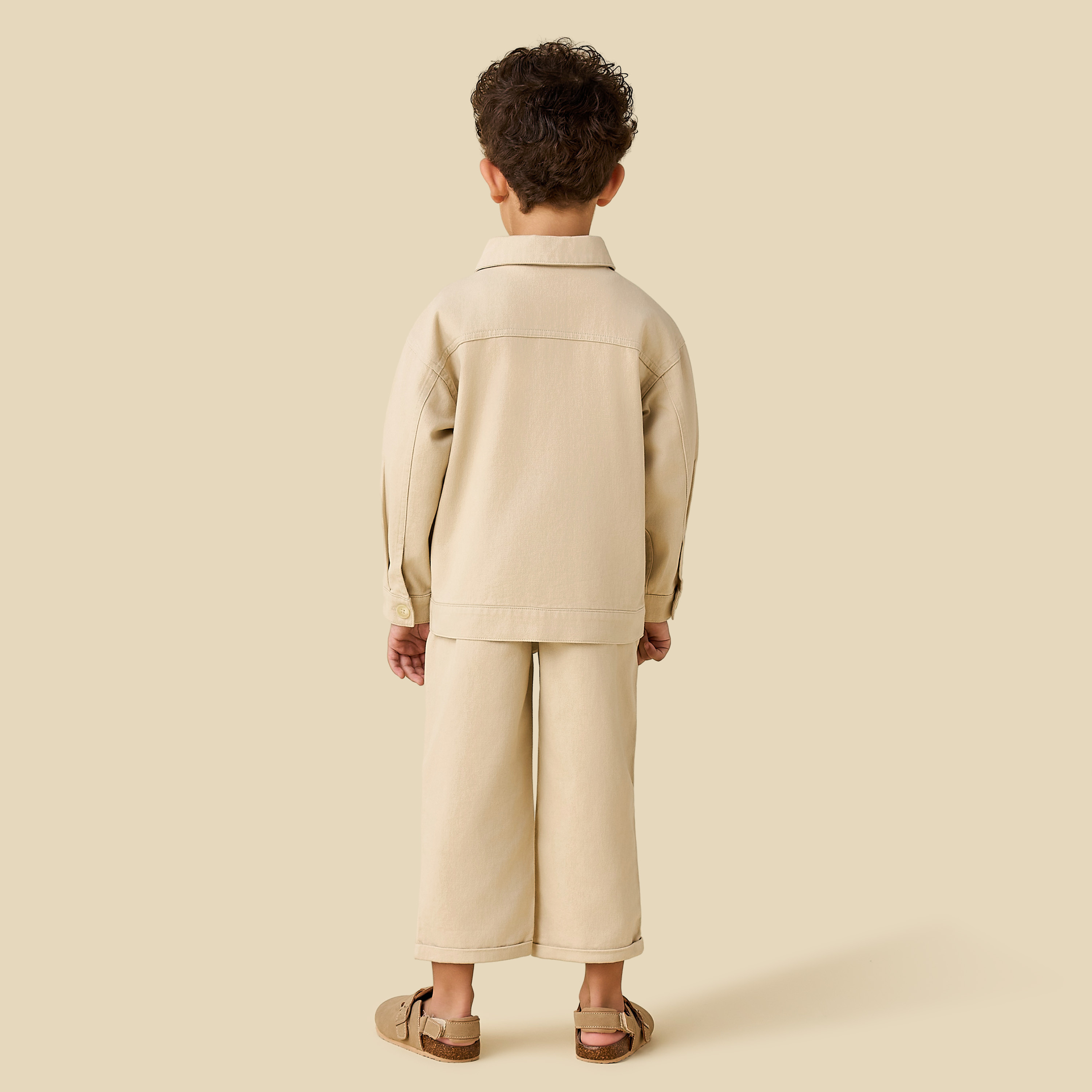 Juniors Collared Neck Long Sleeve Shacket and Pants Set with Pocket-baby-boys-clothing-setsandcoords-image-4