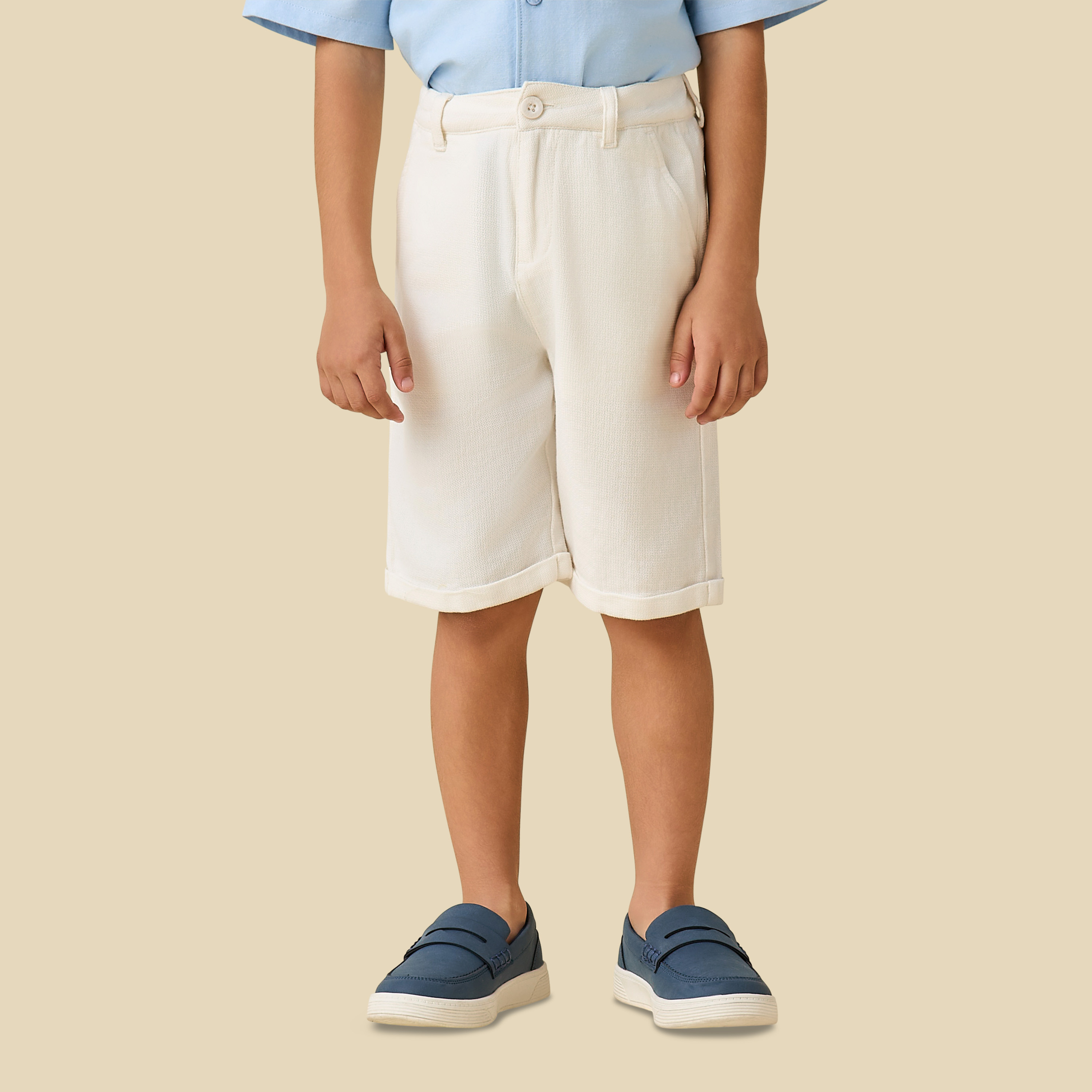 Juniors Camp Collar Short Sleeve Shirt and Shorts Set with Embroidery-boys-clothing-setsandcoords-image-3