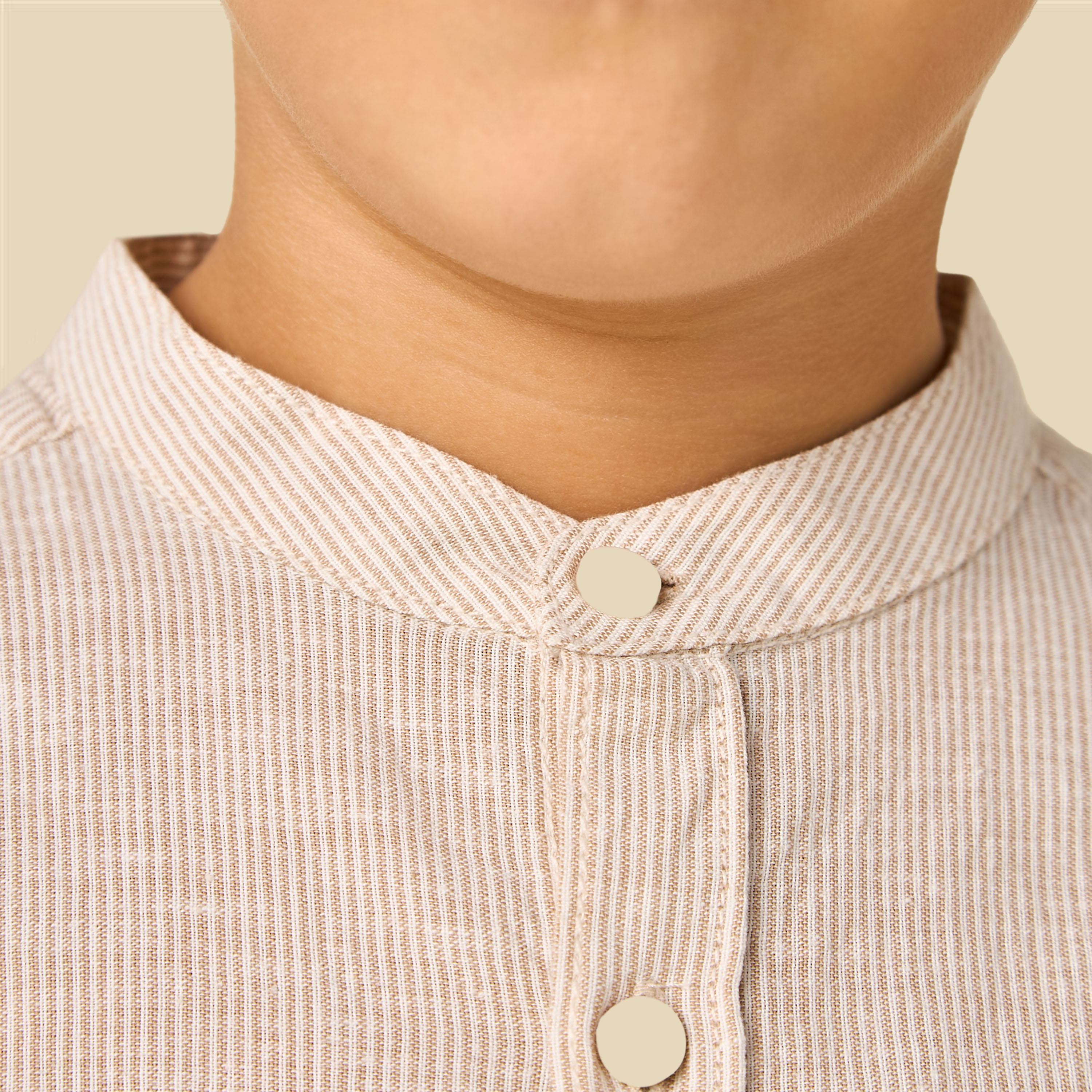 Juniors Mandarin Neck Long Sleeves Shirt and Shorts Set with Stripes-boys-clothing-setsandcoords-image-8