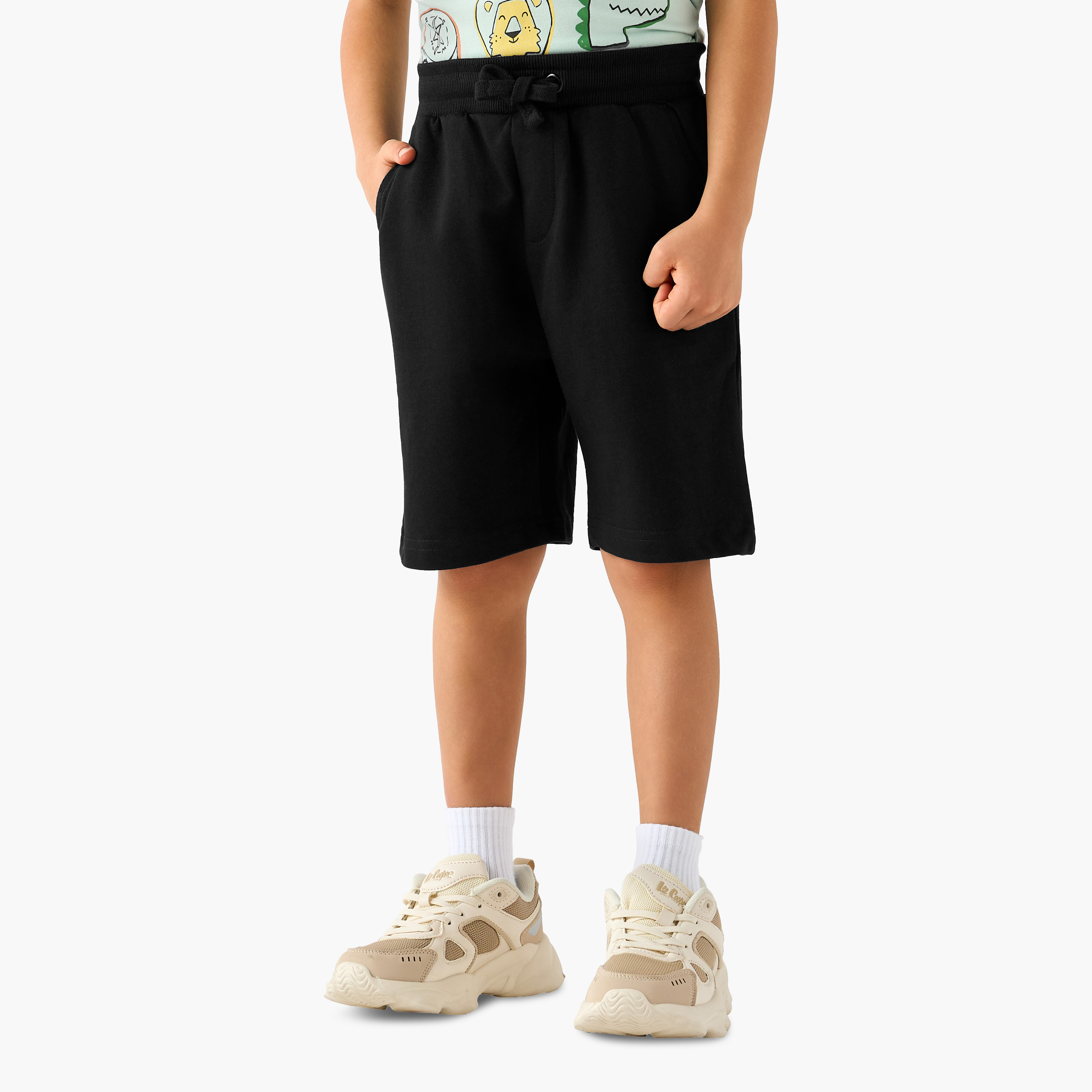 Juniors Crew Neck Short Sleeve T-shirt and Shorts Set with Drawstring Closure-baby-boys-clothing-setsandcoords-image-3
