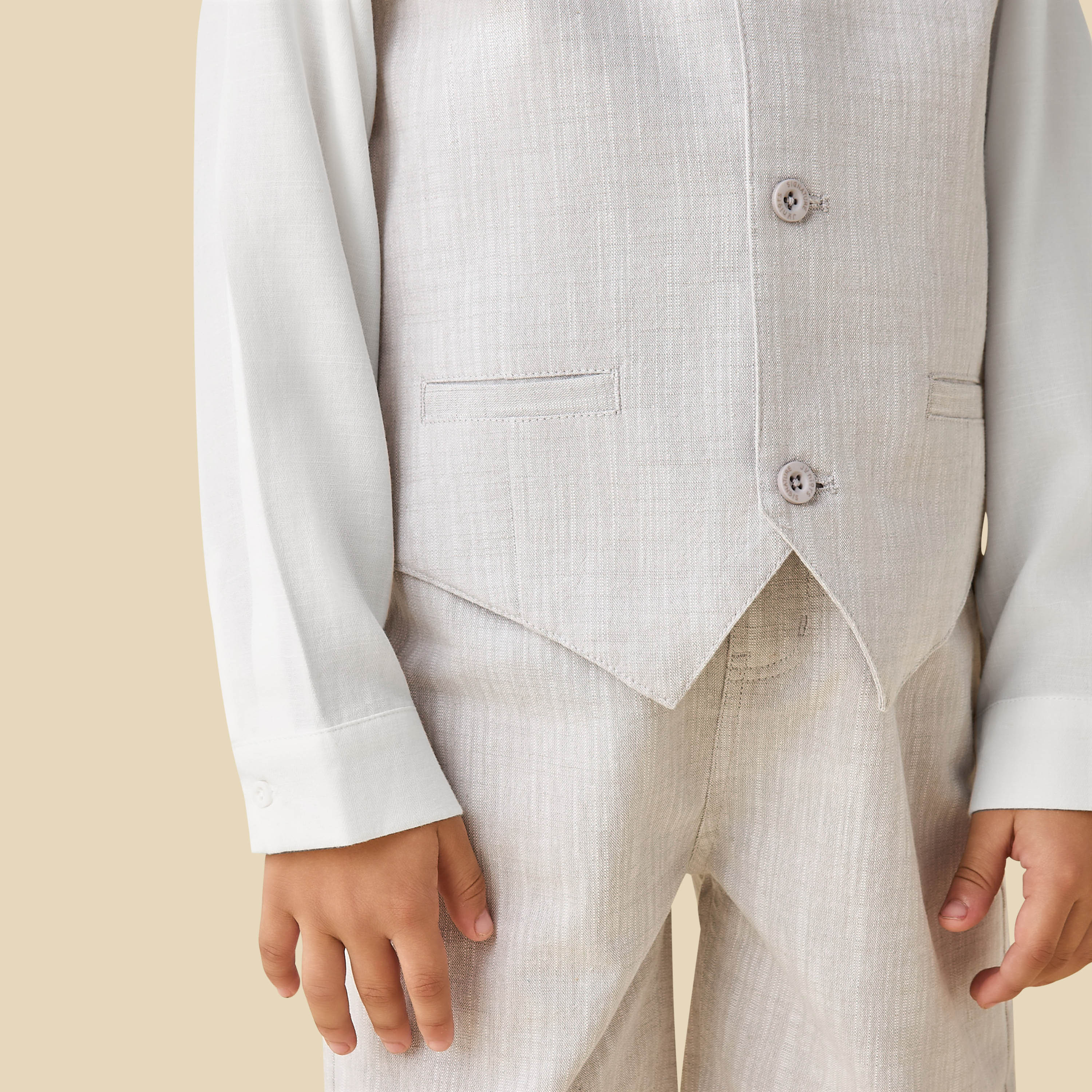 Juniors Collared Long Sleeves Shirt and Shorts with Waistcoat and Bow Tie-baby-boys-clothing-setsandcoords-image-5