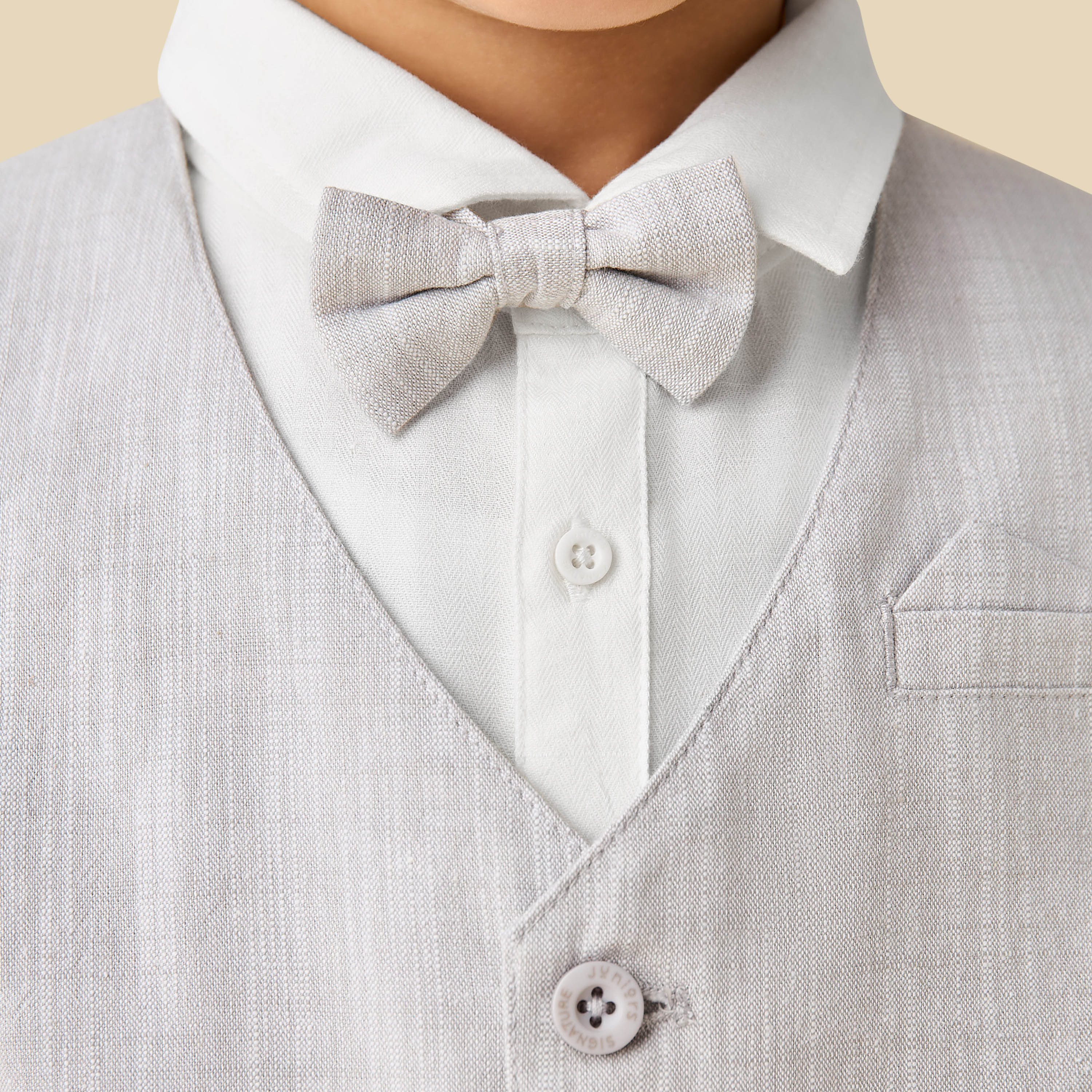 Juniors Collared Long Sleeves Shirt and Shorts with Waistcoat and Bow Tie-baby-boys-clothing-setsandcoords-image-6