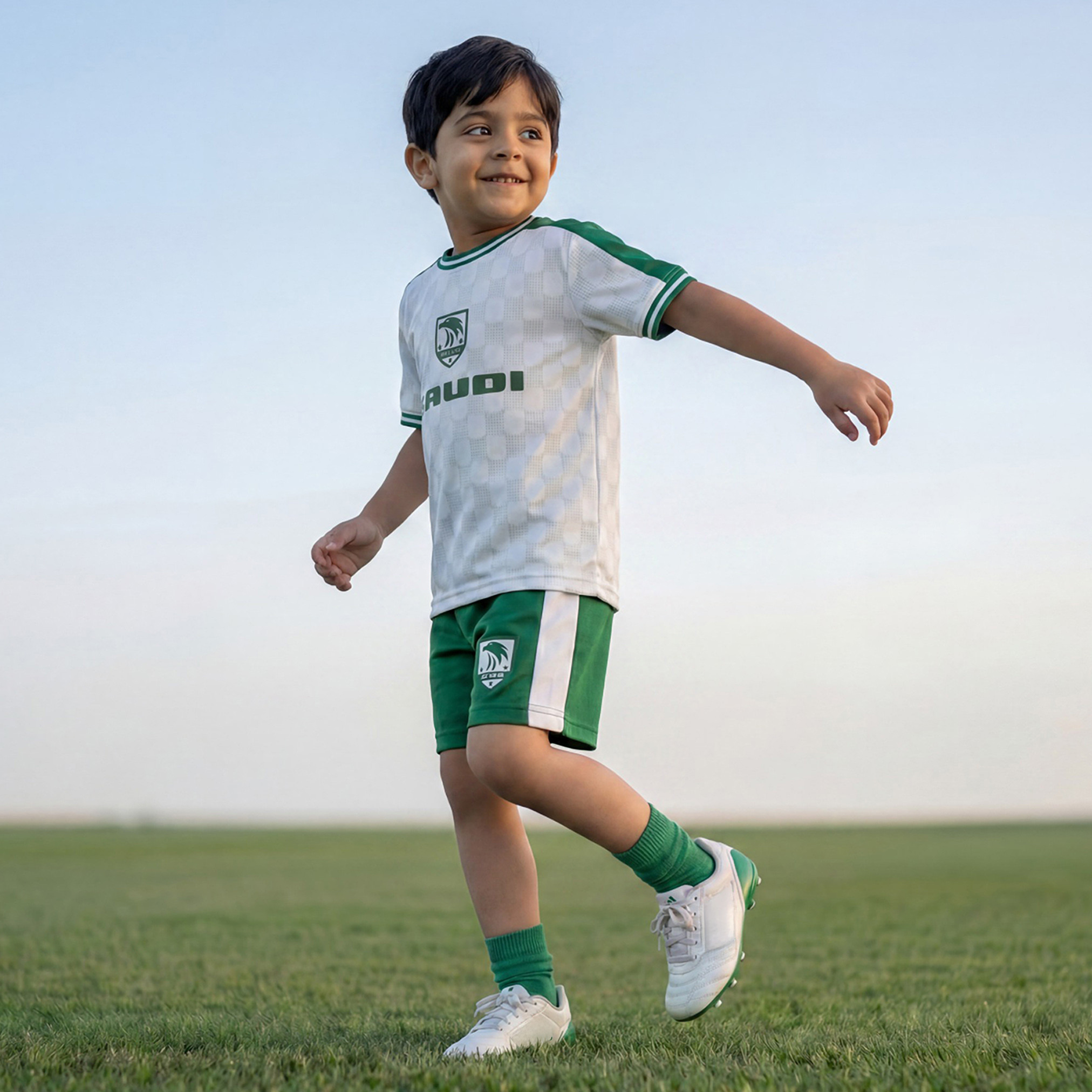 طقم شورت وتيشيرت بياقة ضيقة وأكمام قصيرة وطبعات السعودية من جونيورز-boys-clothing-sportswear-sets-image-7