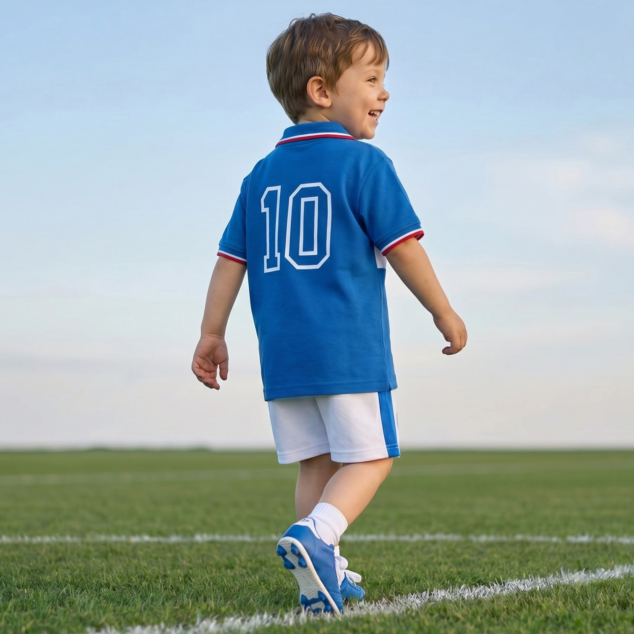 Juniors Collared Short Sleeves T-shirt and Shorts Set with France Print-boys-clothing-sportswear-sets-image-3