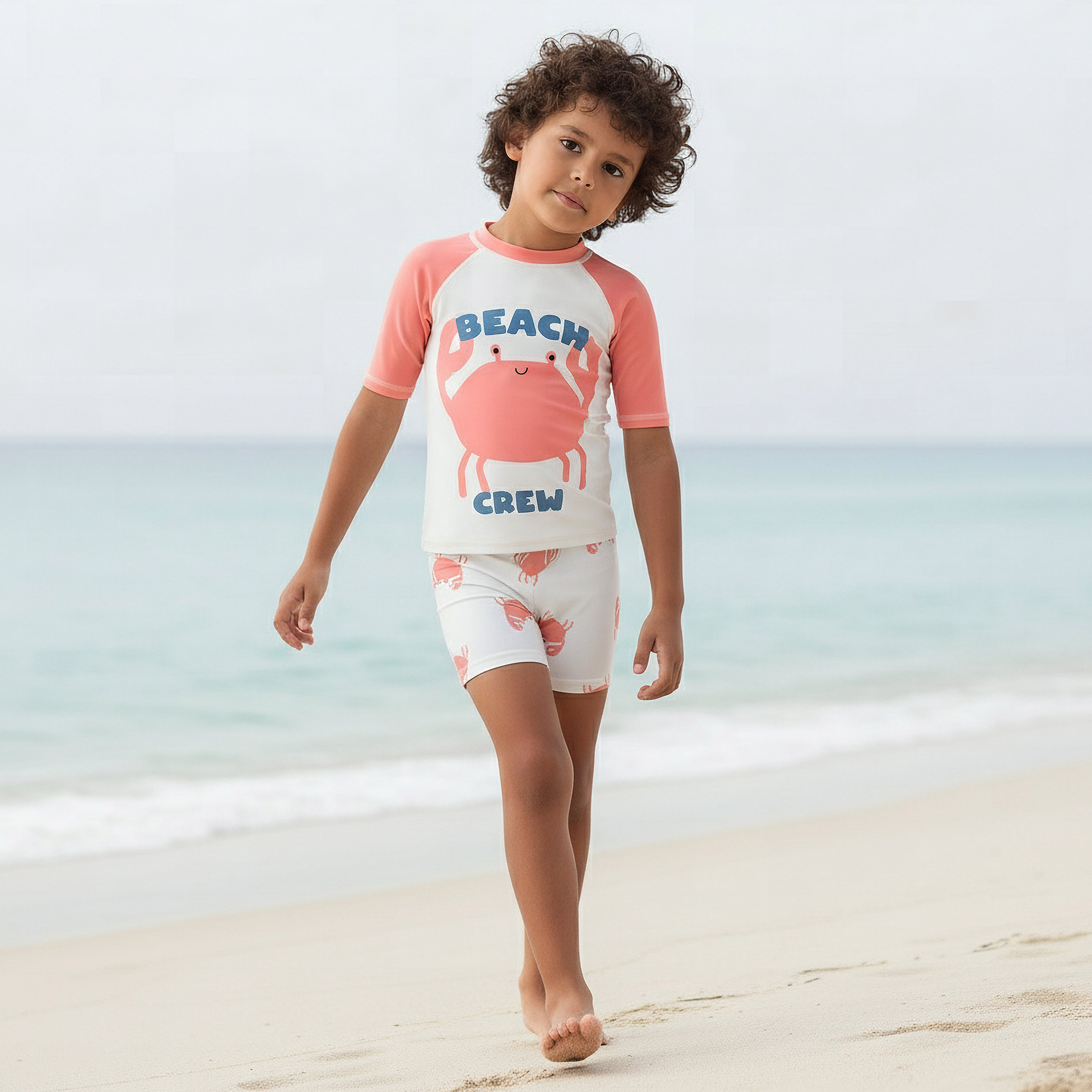 Juniors Boys Crab Print Rash Guard Set-boys-clothing-swimwear-image-1
