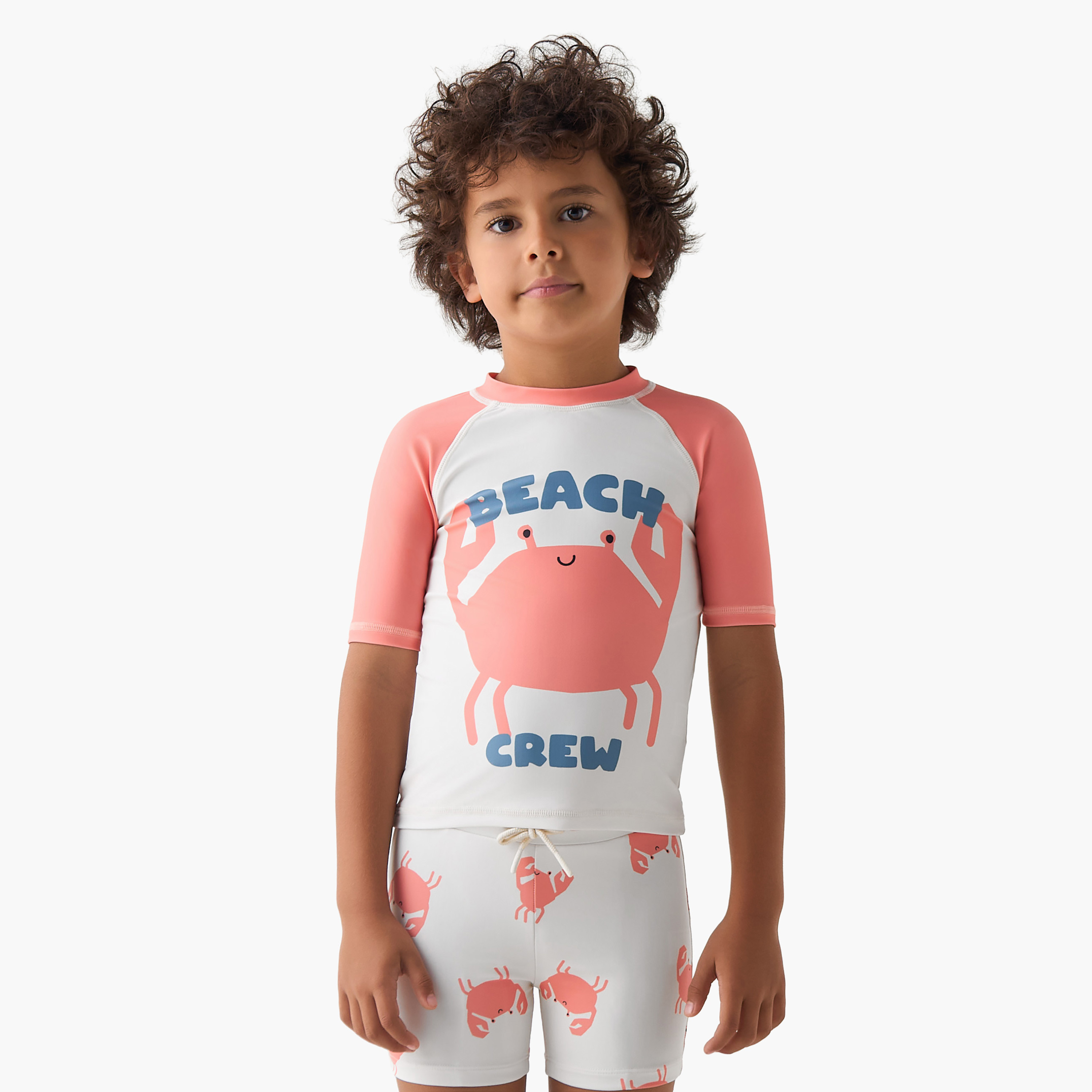 Juniors Boys Crab Print Rash Guard Set-boys-clothing-swimwear-image-2