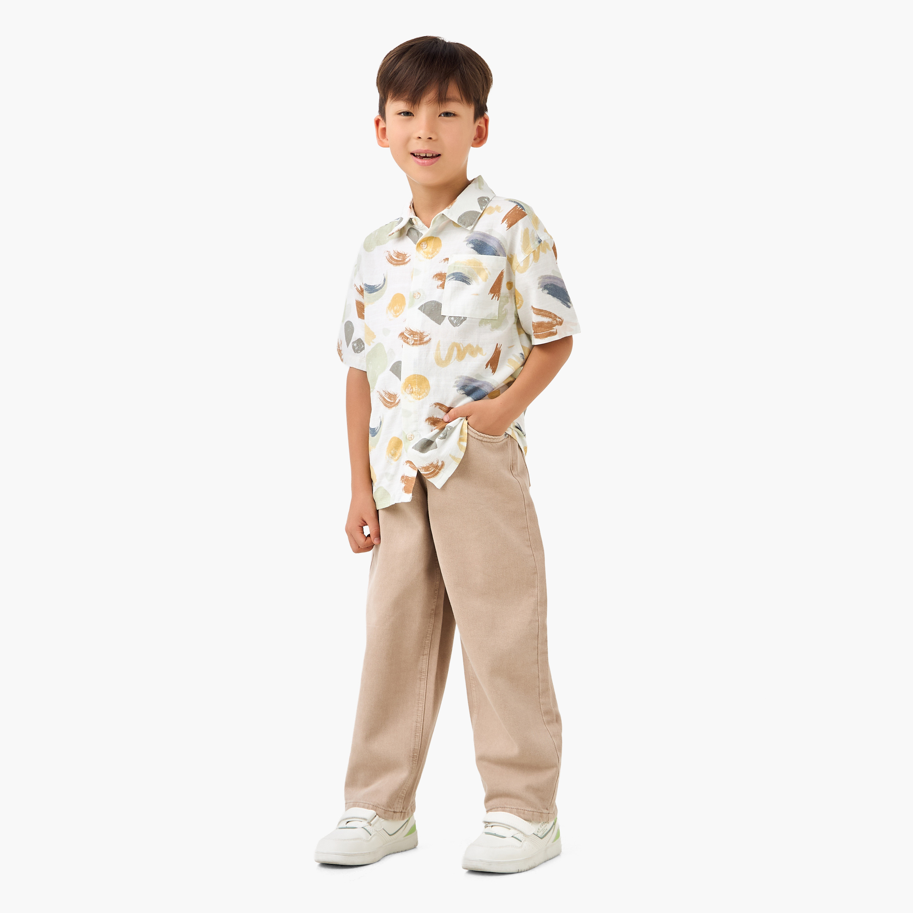 Juniors Regular Fit Jeans with Elasticated Buttoned Waist-baby-boys-clothing-bottoms-jeans-image-2