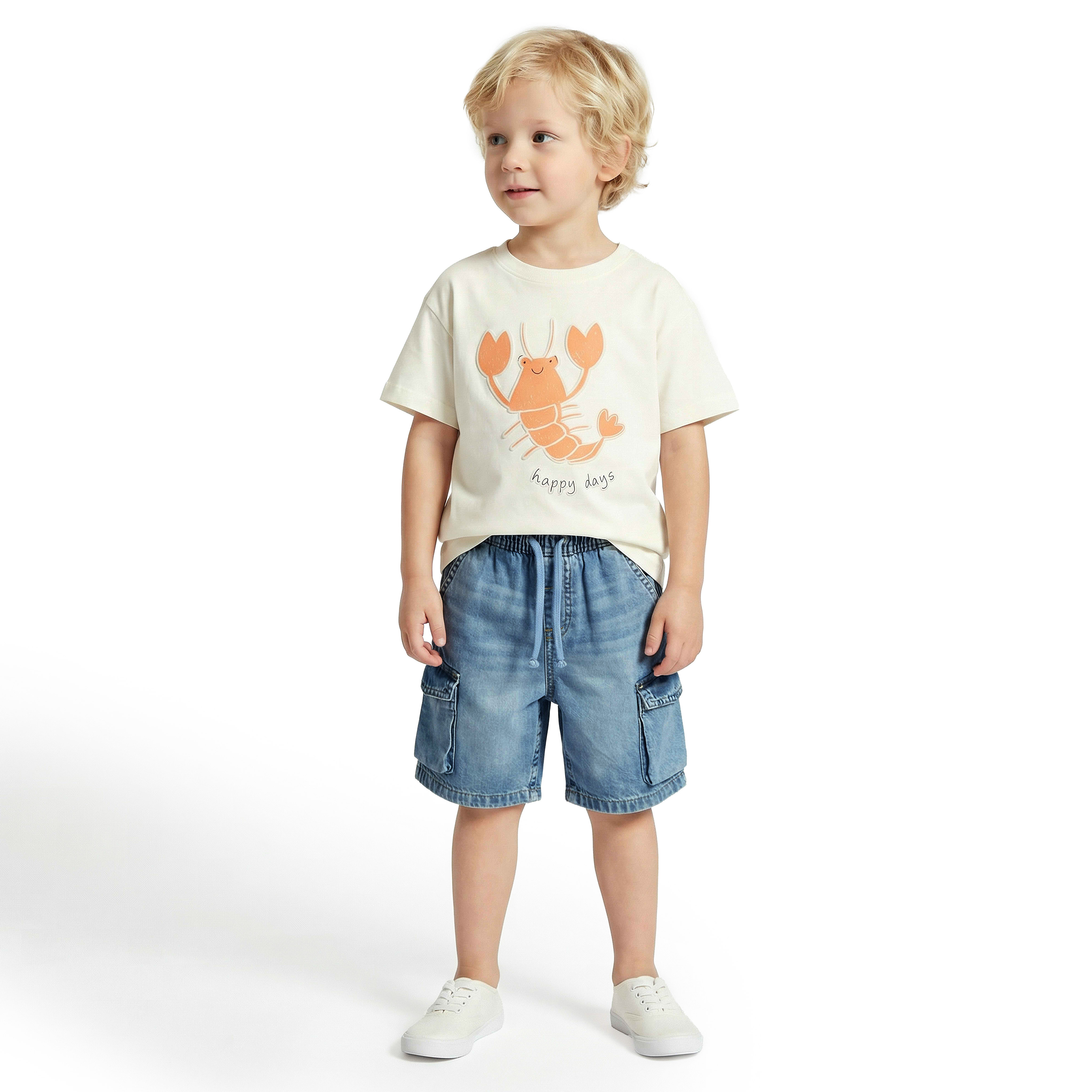 شورت دينم برباط خصر وجيوب كارجو من جونيورز-boys-clothing-bottoms-shorts-image-4