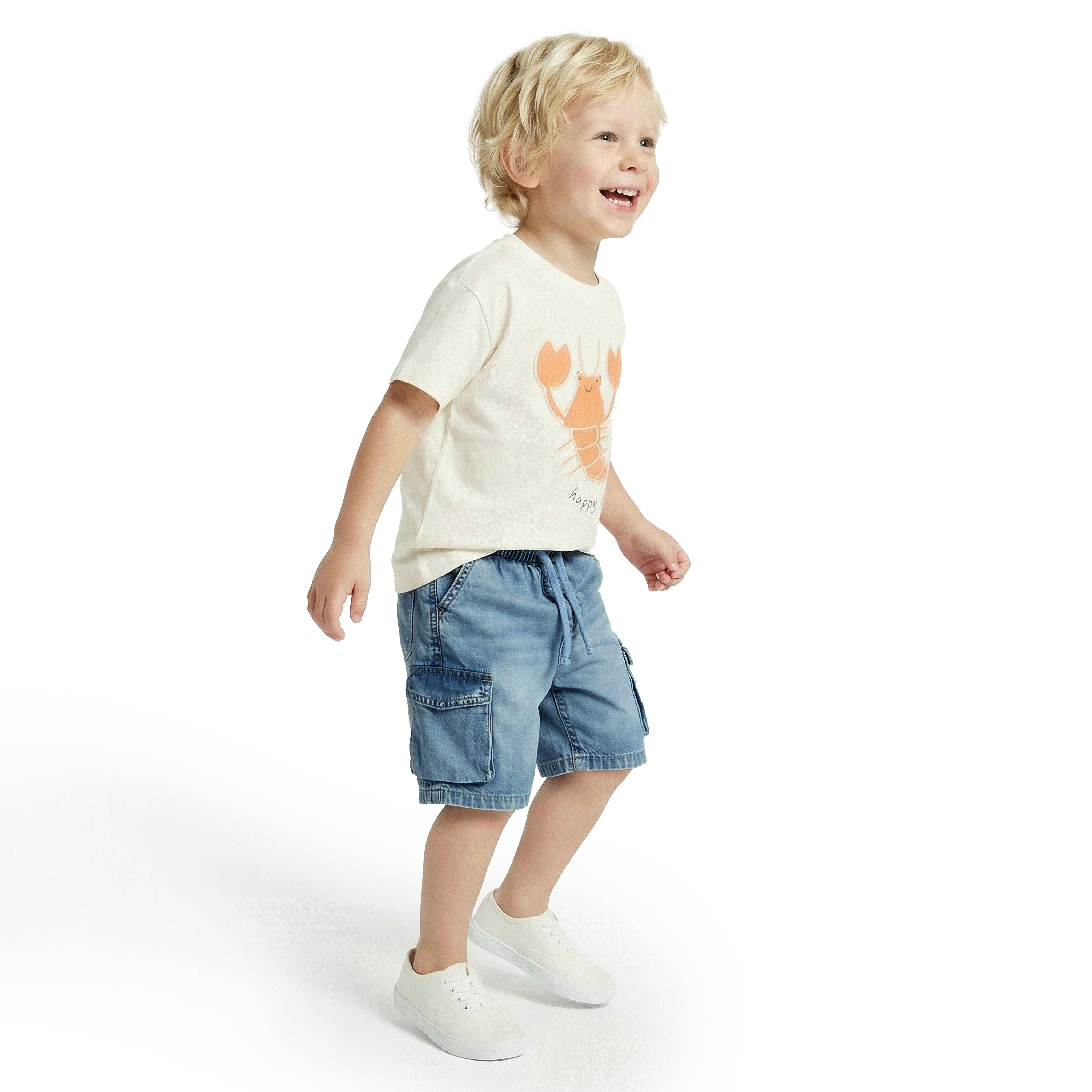 شورت دينم برباط خصر وجيوب كارجو من جونيورز-boys-clothing-bottoms-shorts-image-1