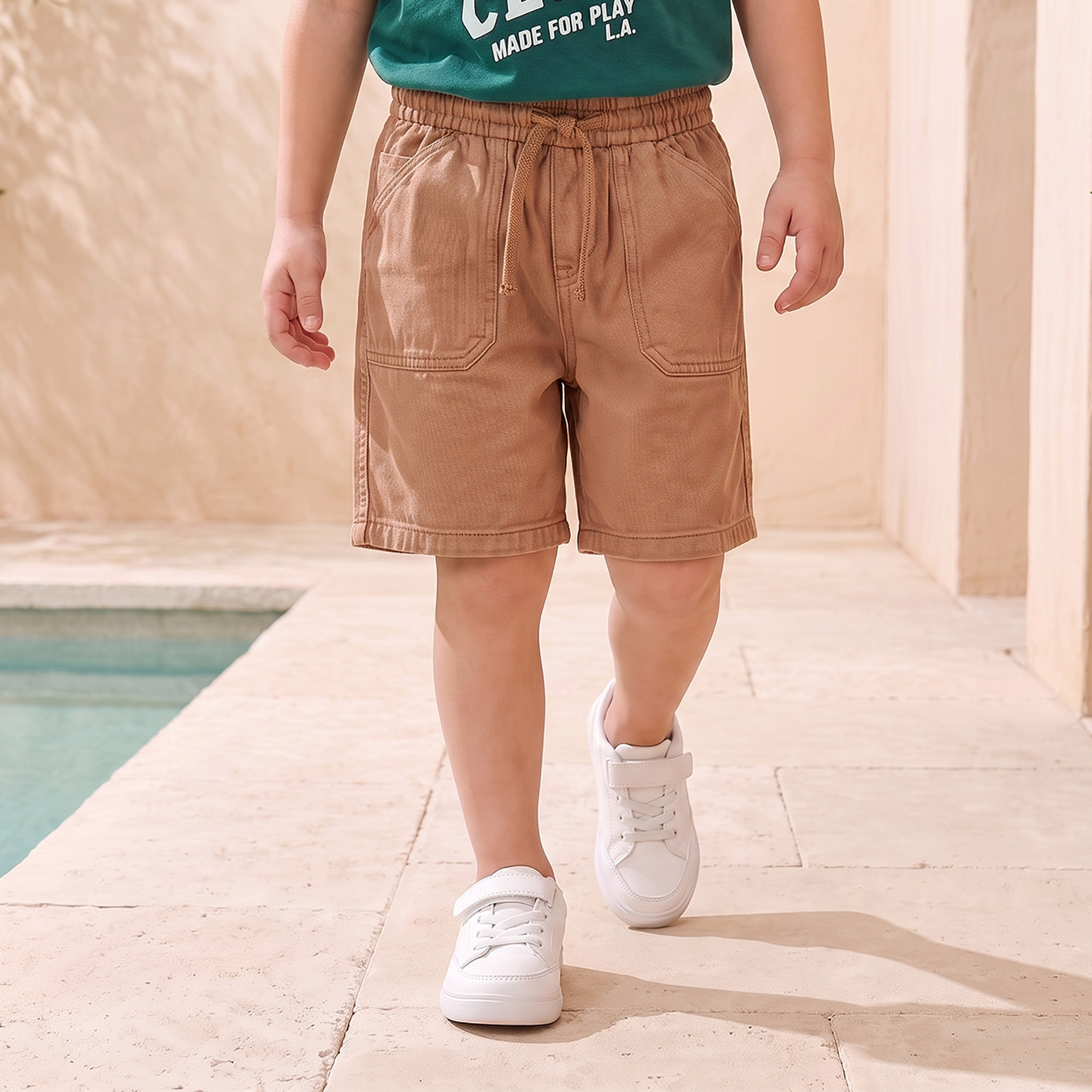 Juniors Drawstring Waist Shorts with Pockets-baby-boys-clothing-bottoms-shorts-image-1