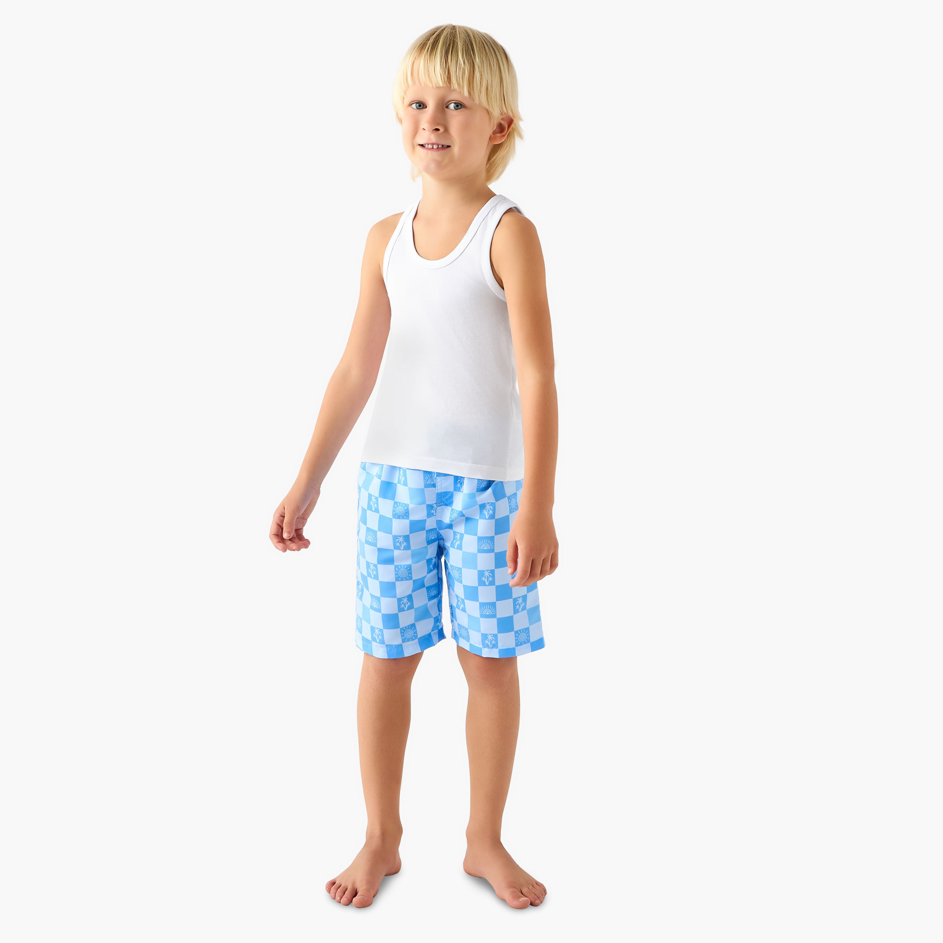 شورت سباحة كاروهات للأولاد من جونيورز-boys-clothing-swimwear-image-4