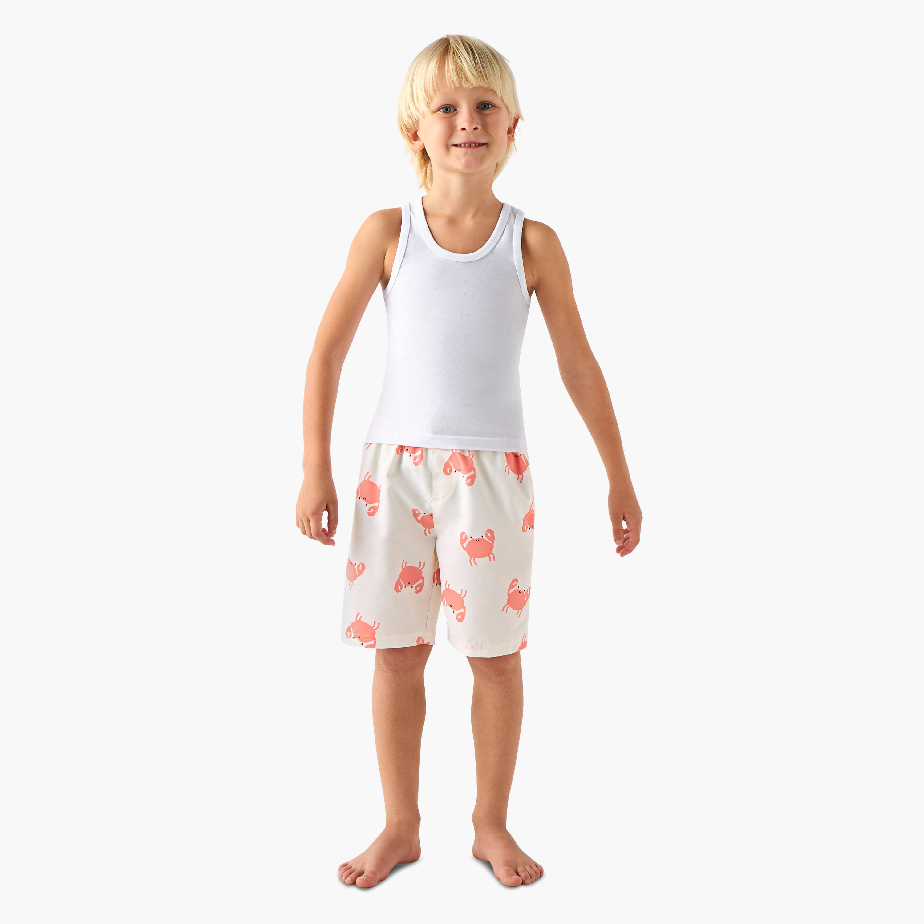 Juniors Boys Crab Print Swim Shorts-boys-clothing-swimwear-image-2