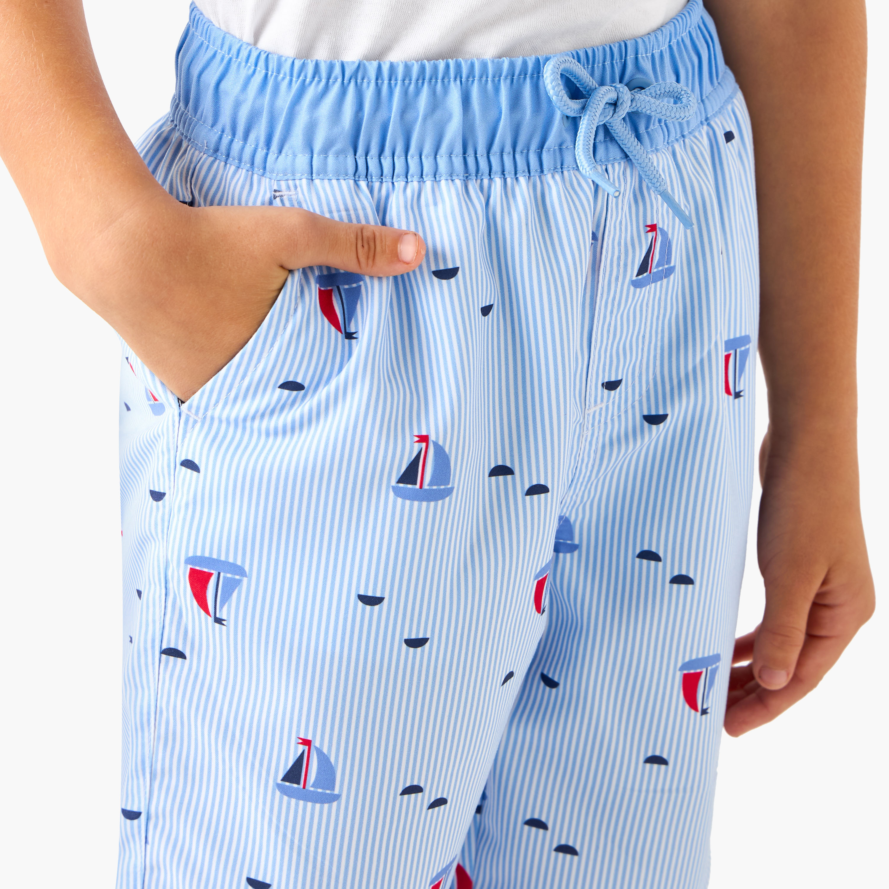 Juniors Boys Drawstring Waist Swim Shorts-boys-clothing-swimwear-image-4