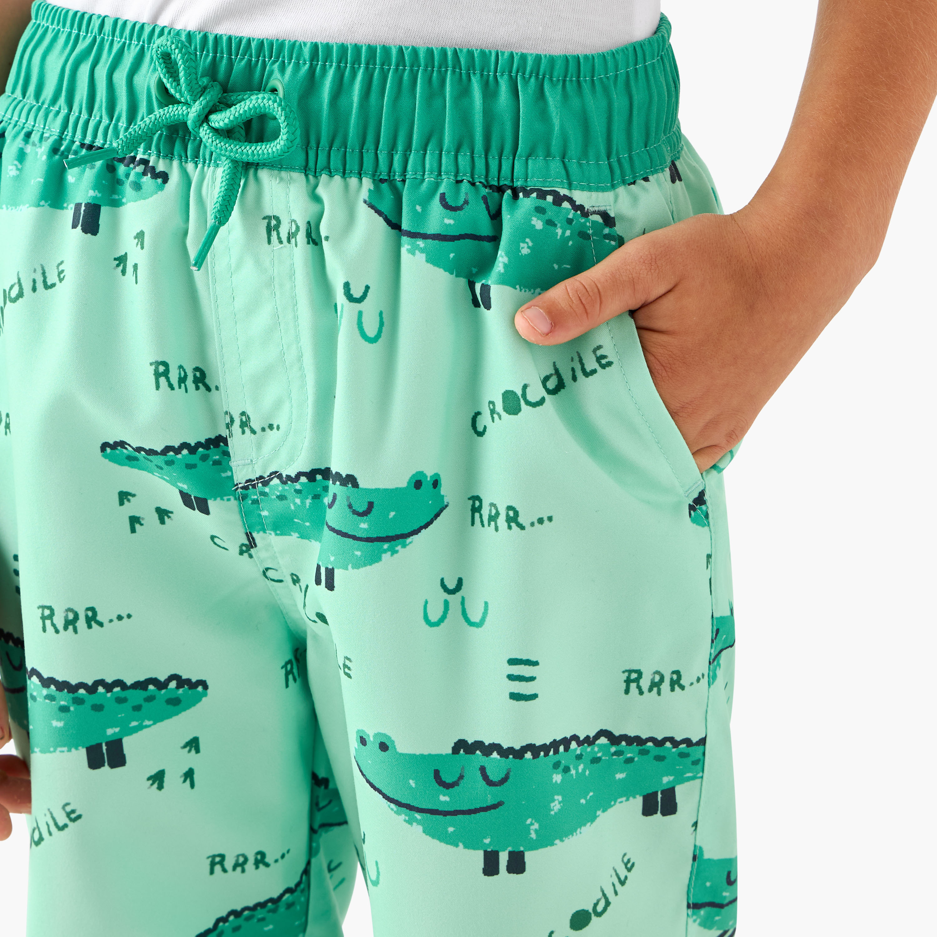 Juniors Boys Drawstring Waist Swim Shorts-boys-clothing-swimwear-image-5
