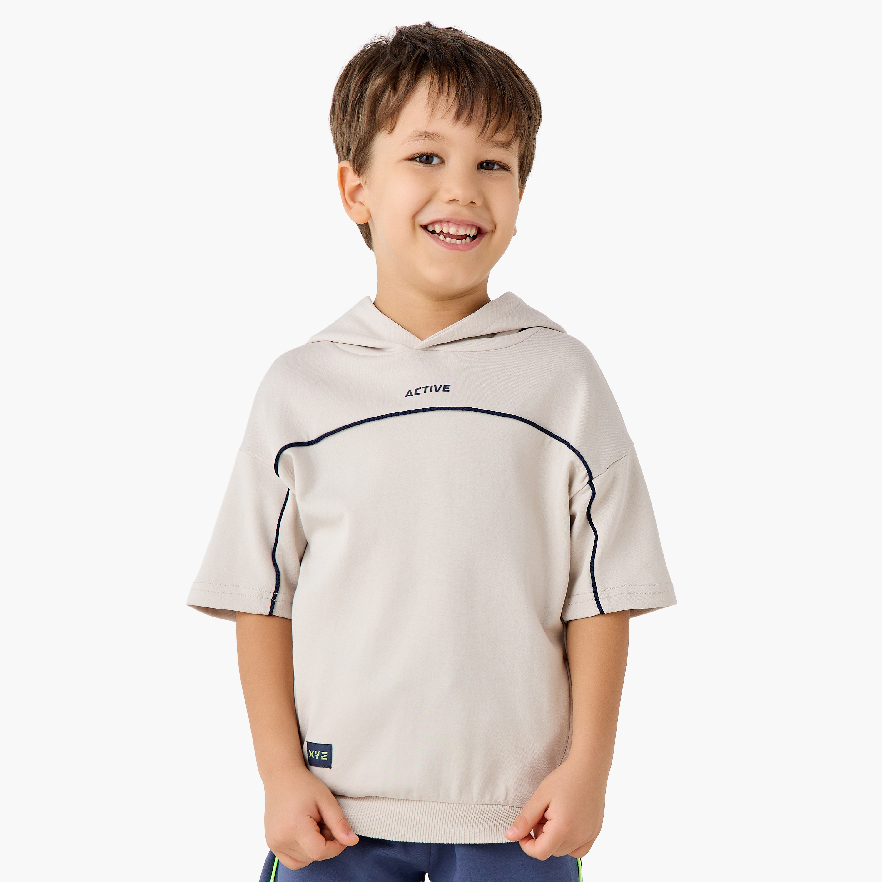 XYZ Hooded Short Sleeves T-shirt with Hooded Neck-sports-boys-clothing-tops-image-1
