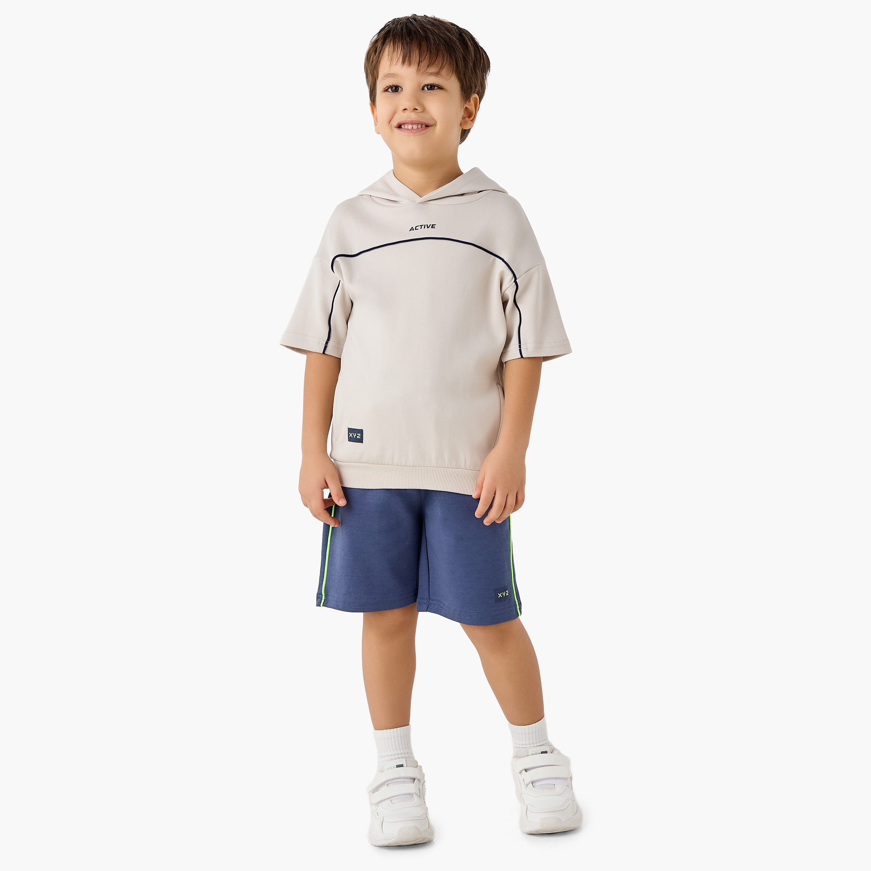 XYZ Hooded Short Sleeves T-shirt with Hooded Neck-sports-boys-clothing-tops-image-2