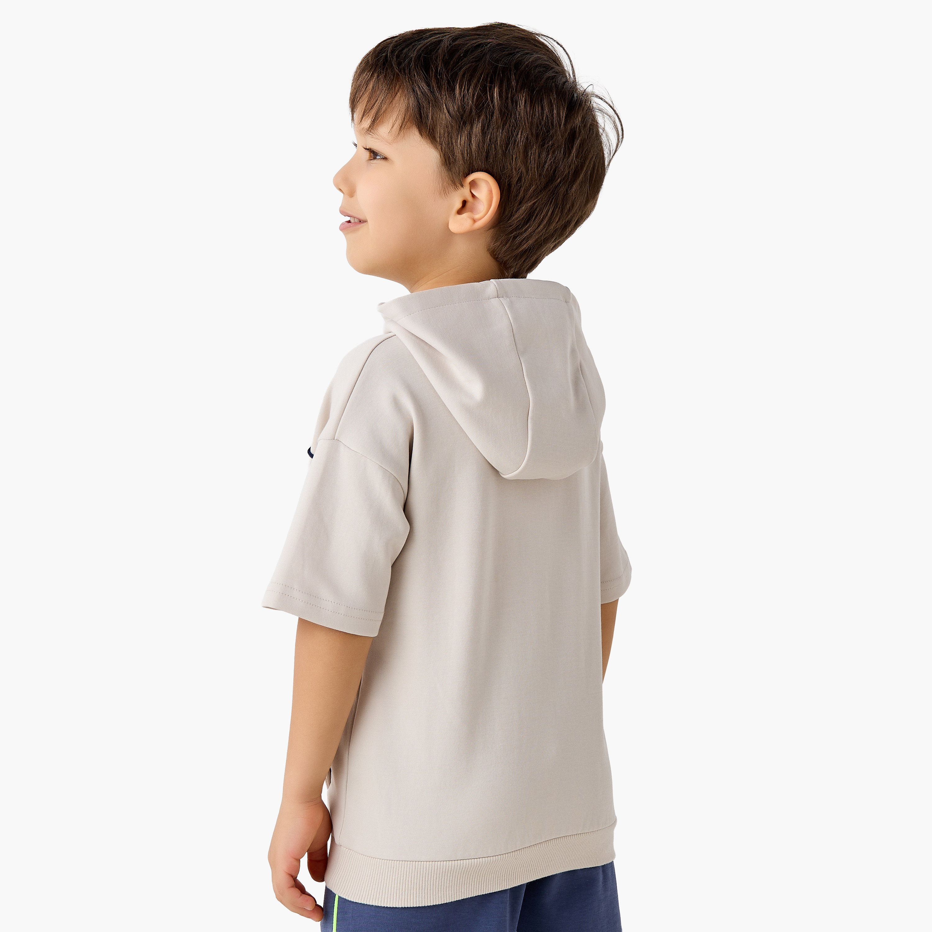 XYZ Hooded Short Sleeves T-shirt with Hooded Neck-sports-boys-clothing-tops-image-3