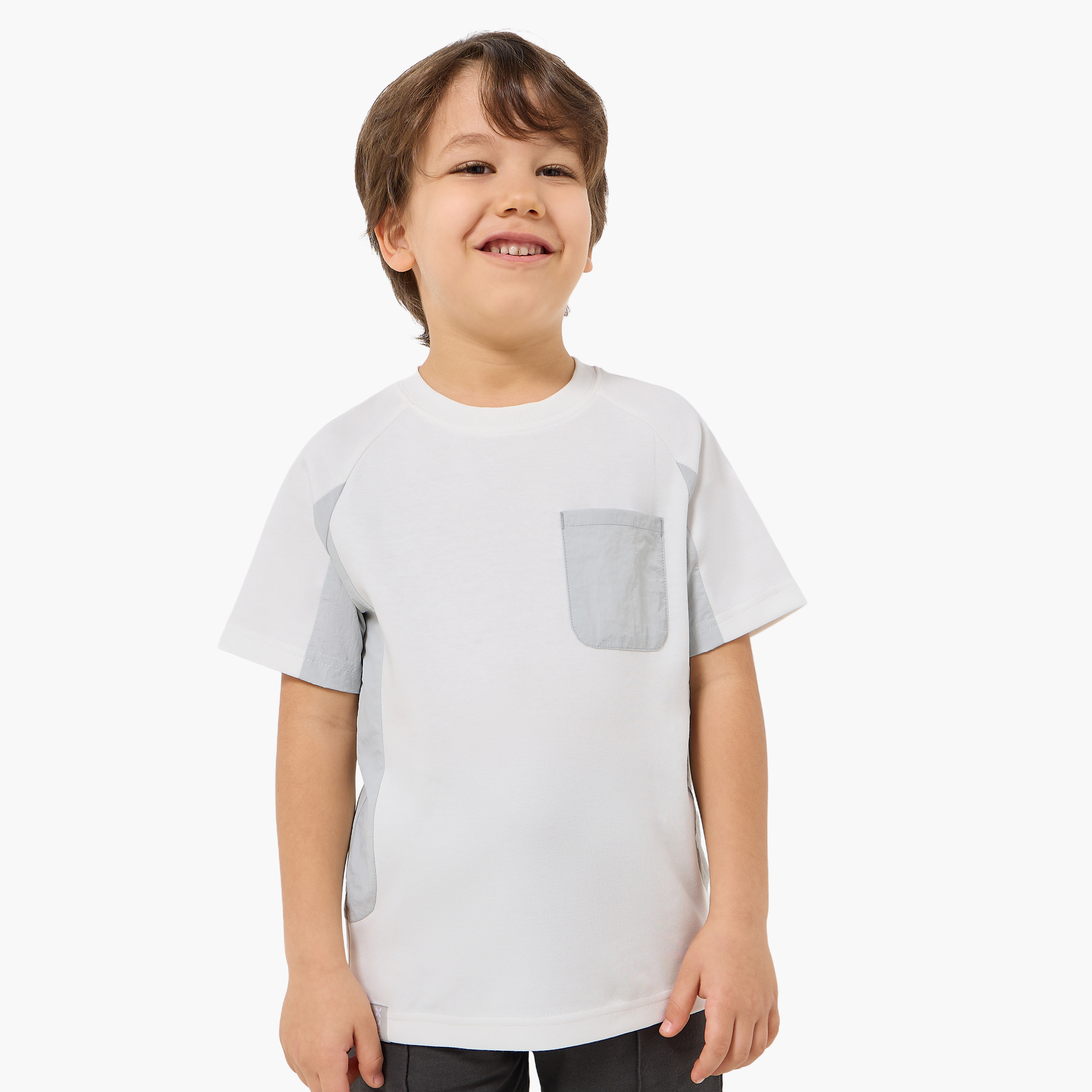 XYZ Crew Neck Raglan Sleeves T-shirt with Chest Pocket-boys-clothing-tshirtsandpolos-image-1