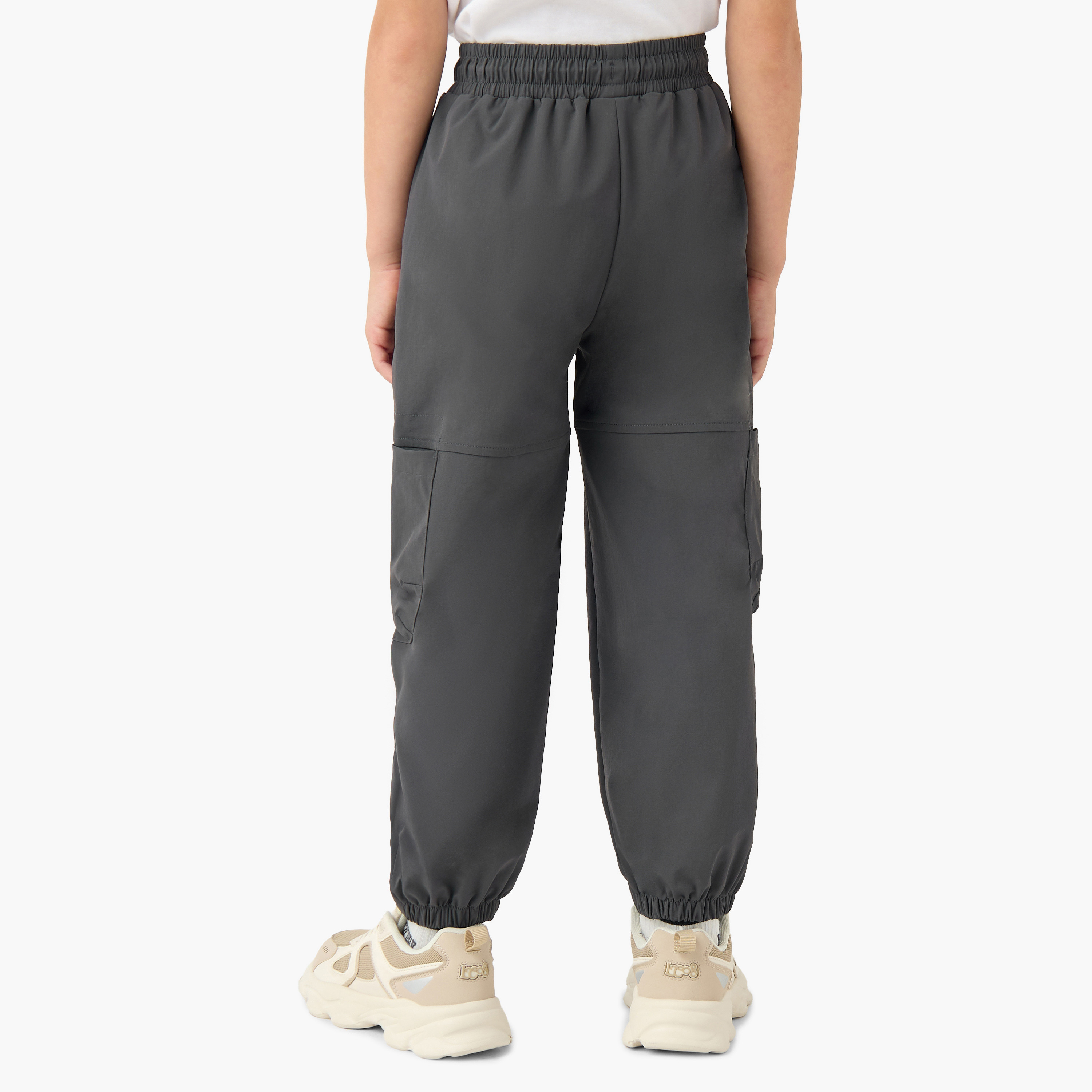 XYZ Elasticated Drawstring Waist Cargo Joggers with Logo Applique-boys-clothing-bottoms-joggersandtrackpants-image-3