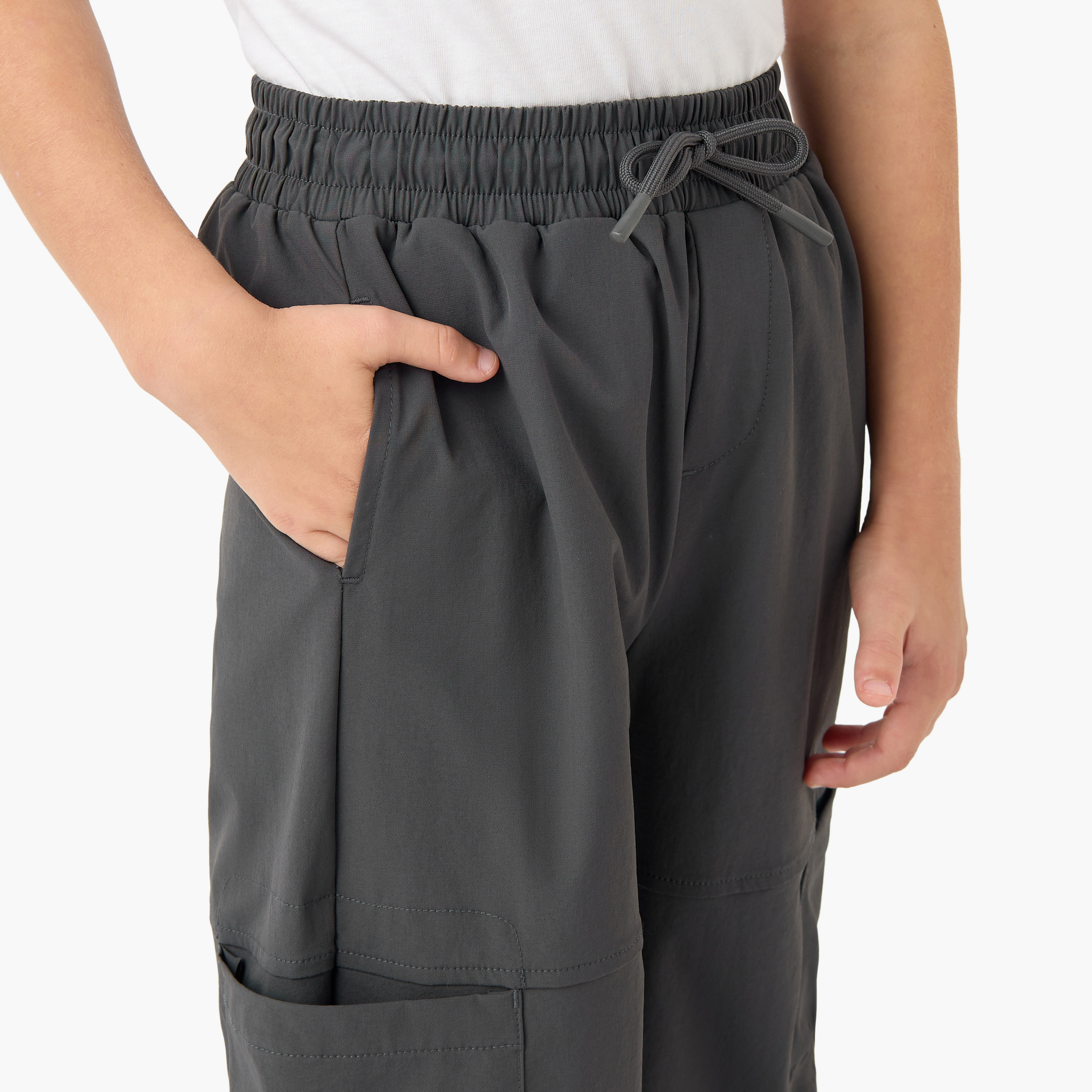 XYZ Elasticated Drawstring Waist Cargo Joggers with Logo Applique-boys-clothing-bottoms-joggersandtrackpants-image-4