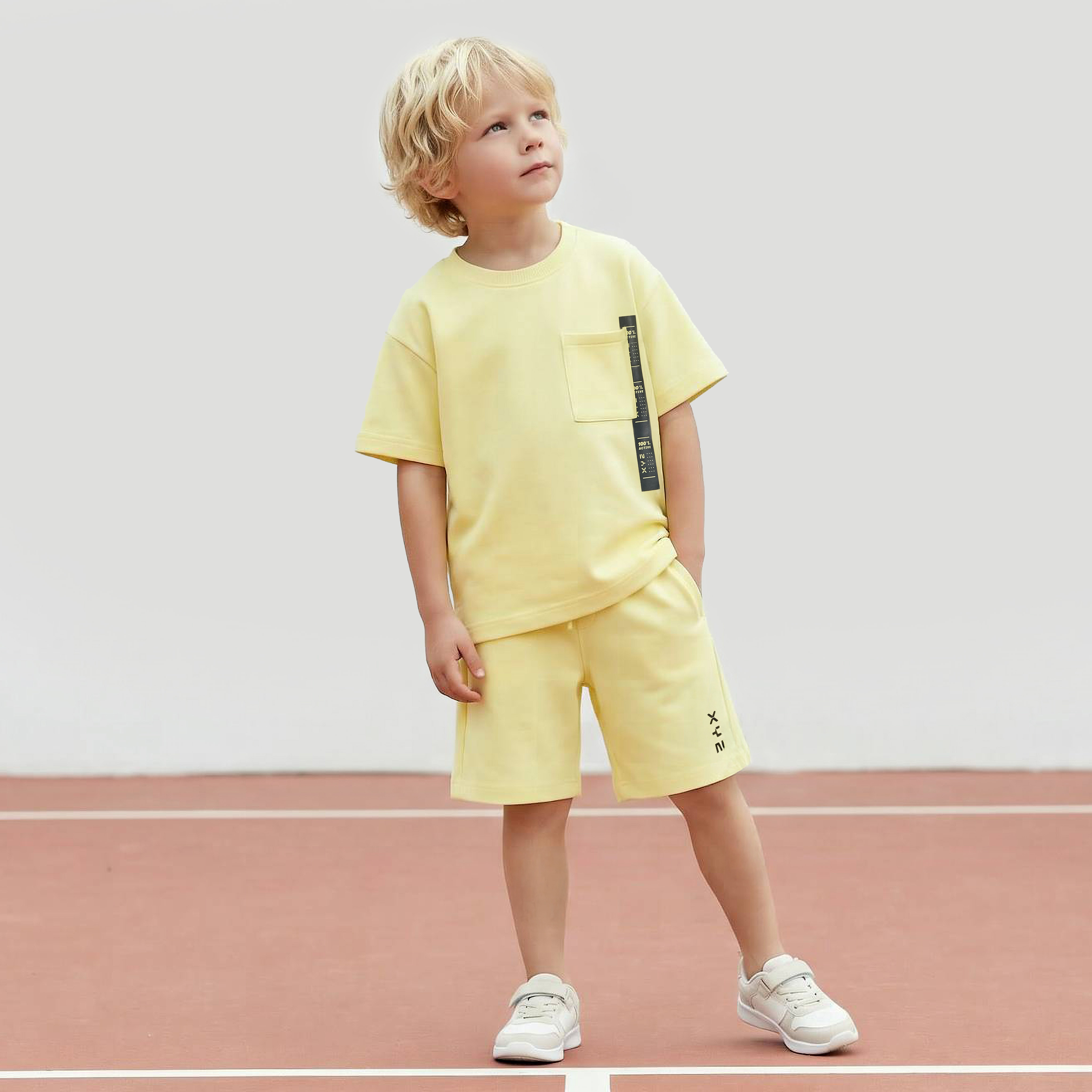 XYZ Crew Neck Short Sleeves T-shirt and Shorts Set with Print-boys-clothing-sportswear-sets-image-1