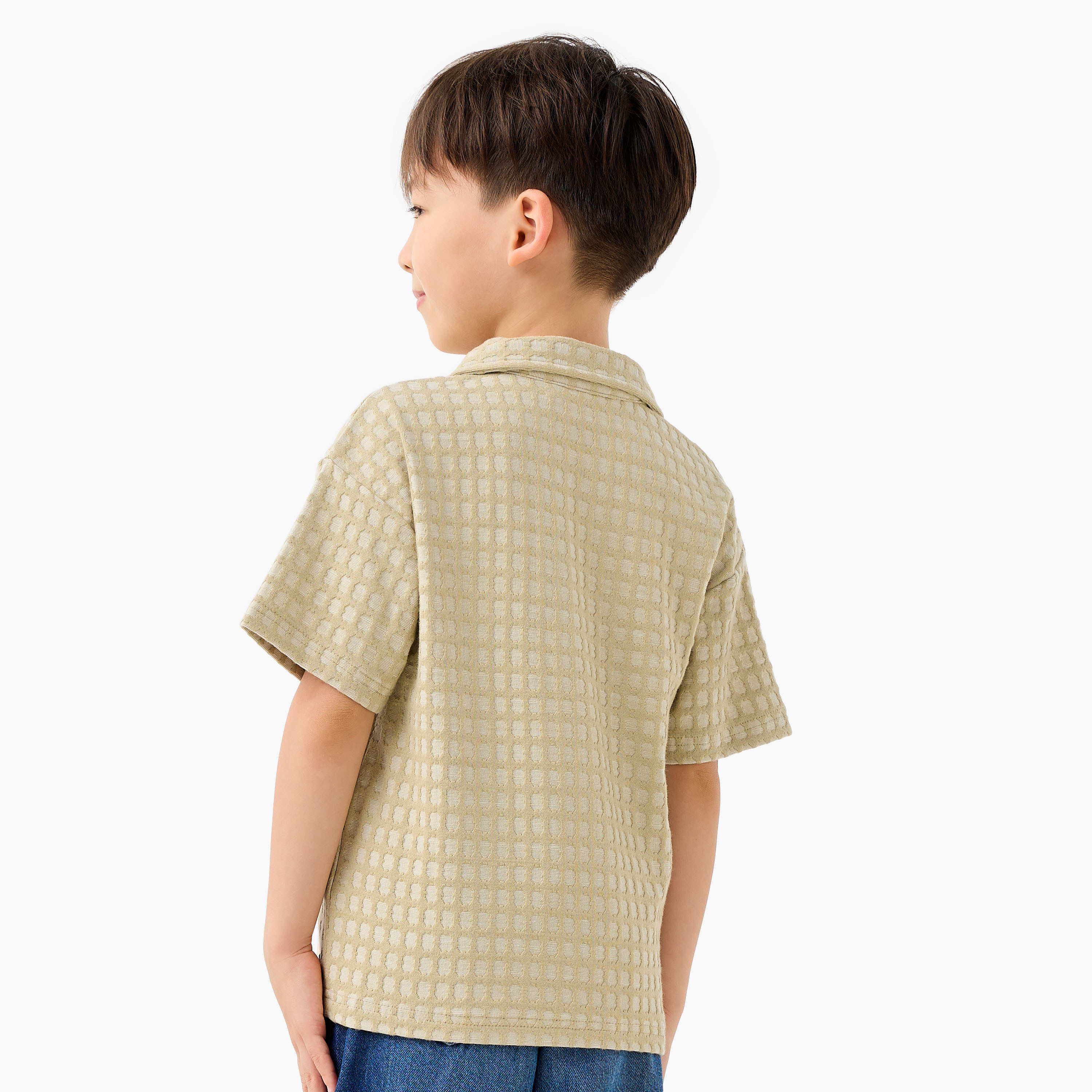 Eligo Boys Collared Polo T-shirt with Texture - Cotton - Short Sleeves-boys-clothing-tshirtsandpolos-image-3