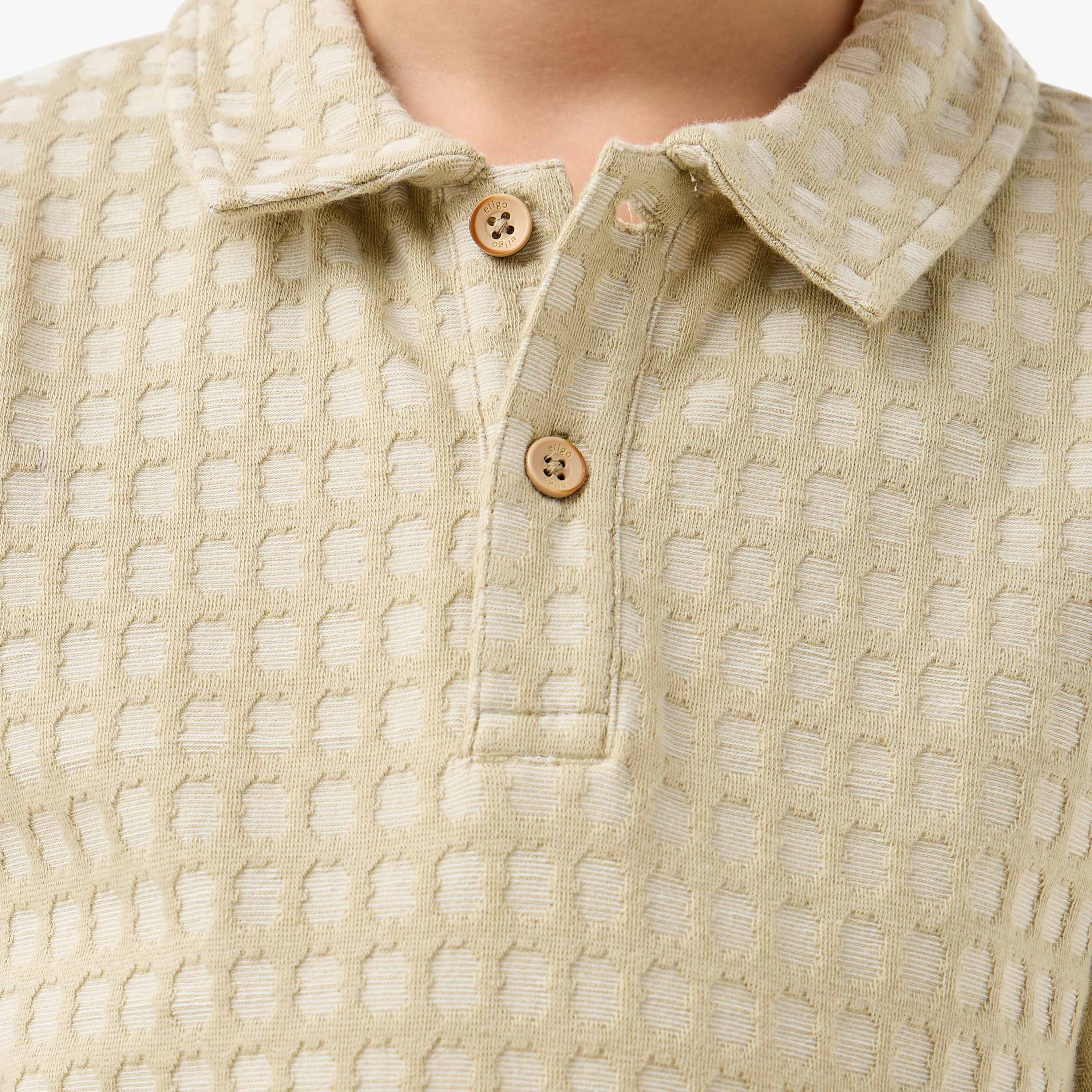 Eligo Boys Collared Polo T-shirt with Texture - Cotton - Short Sleeves-boys-clothing-tshirtsandpolos-image-4