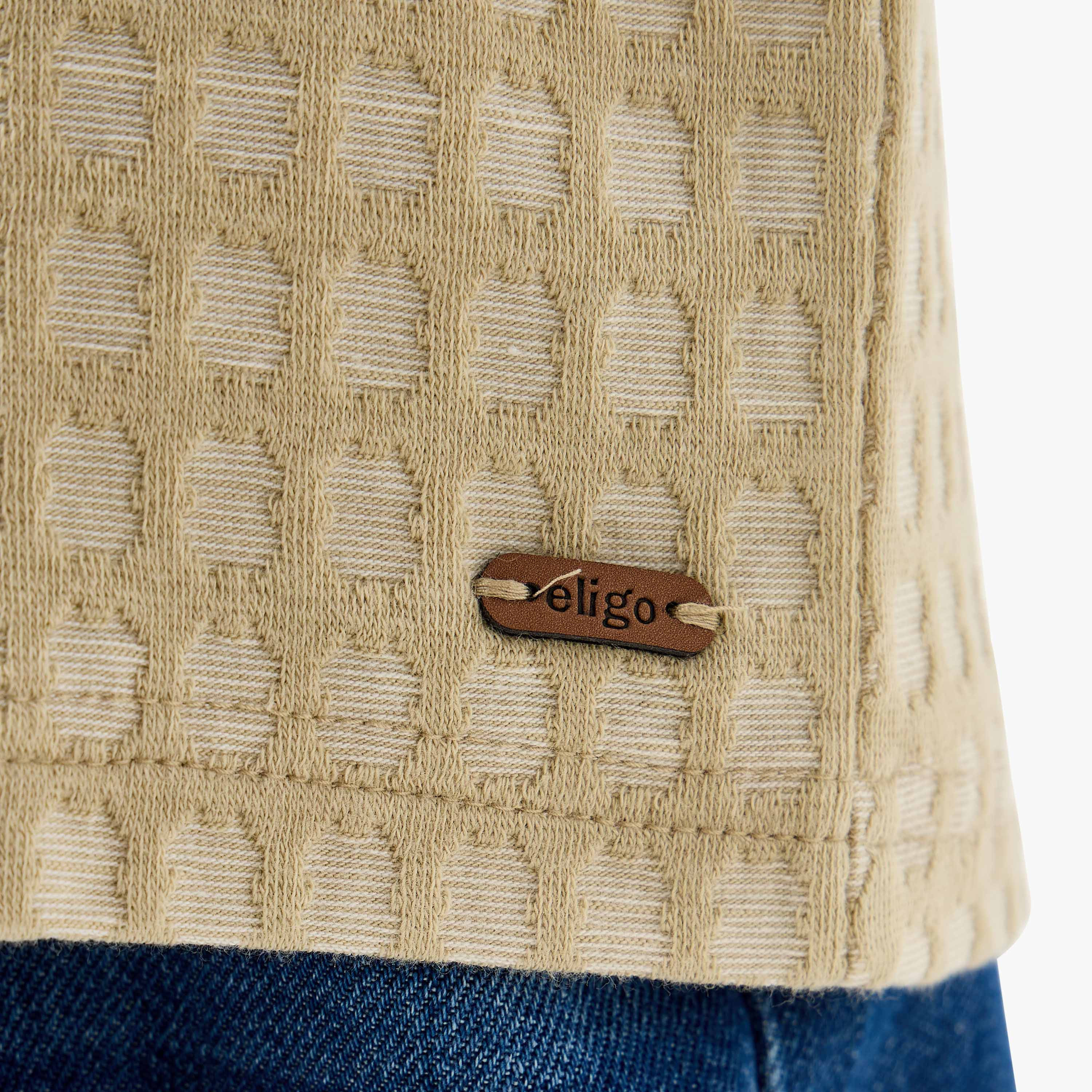 Eligo Boys Collared Polo T-shirt with Texture - Cotton - Short Sleeves-boys-clothing-tshirtsandpolos-image-5