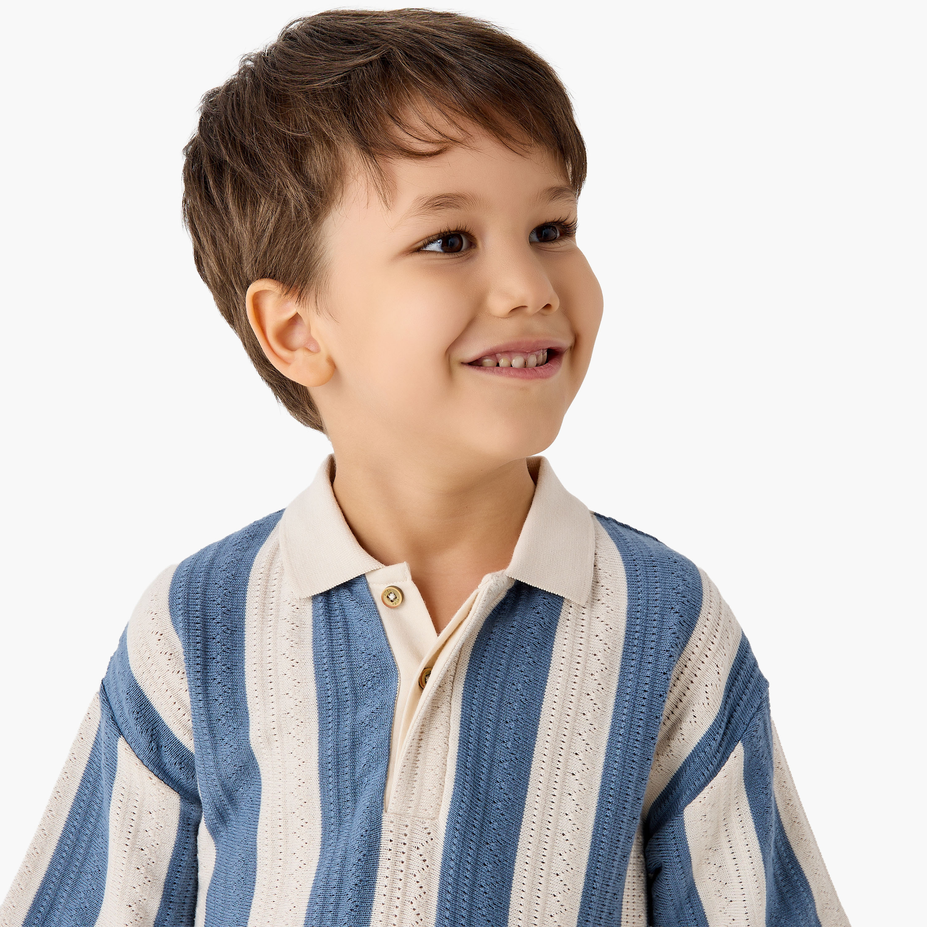 Eligo Polo Neck Short Sleeves T-shirt with Stripe Texture-boys-clothing-tshirtsandpolos-image-4