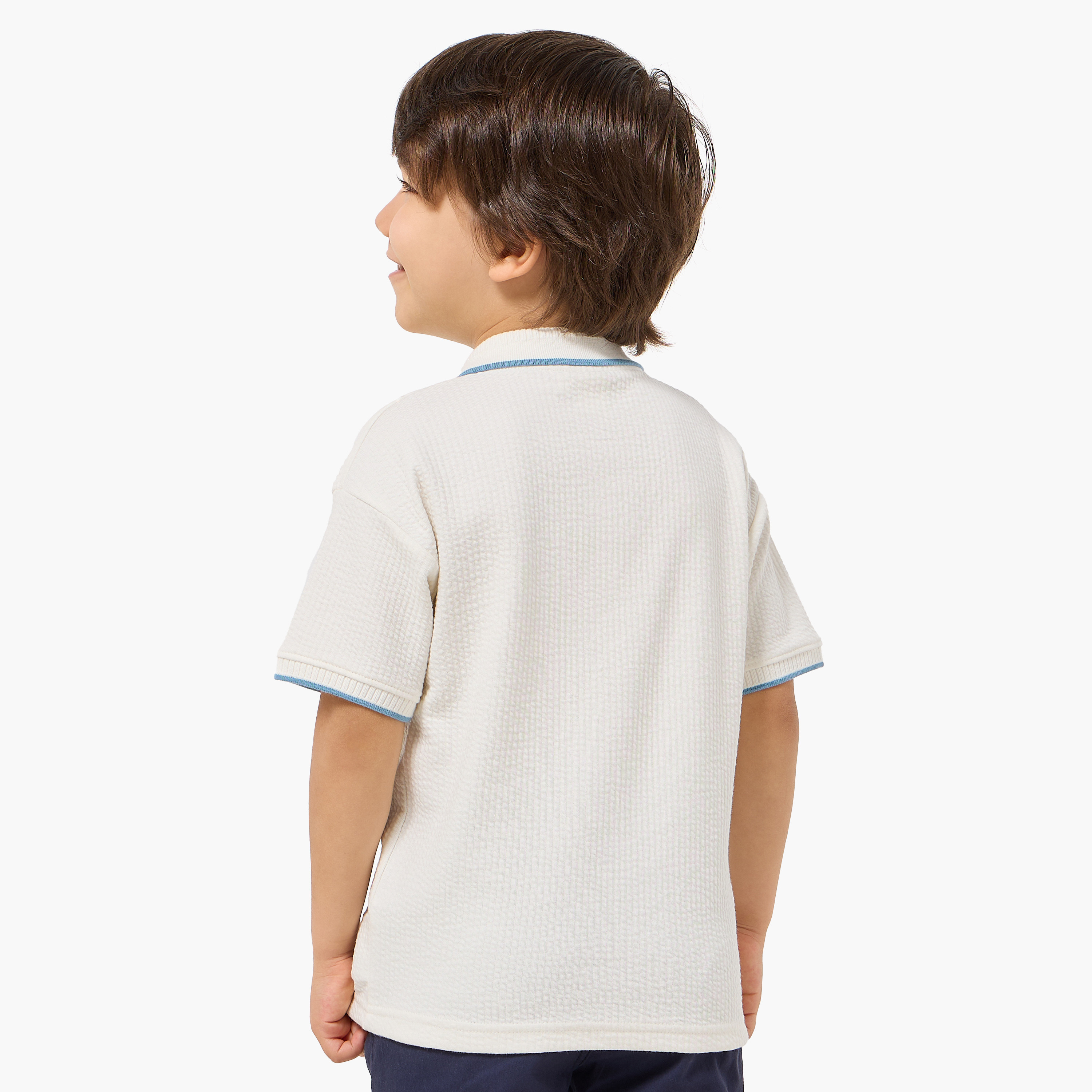 Eligo Collared Short Sleeve Polo T-shirt with Texture-boys-clothing-tshirtsandpolos-image-3