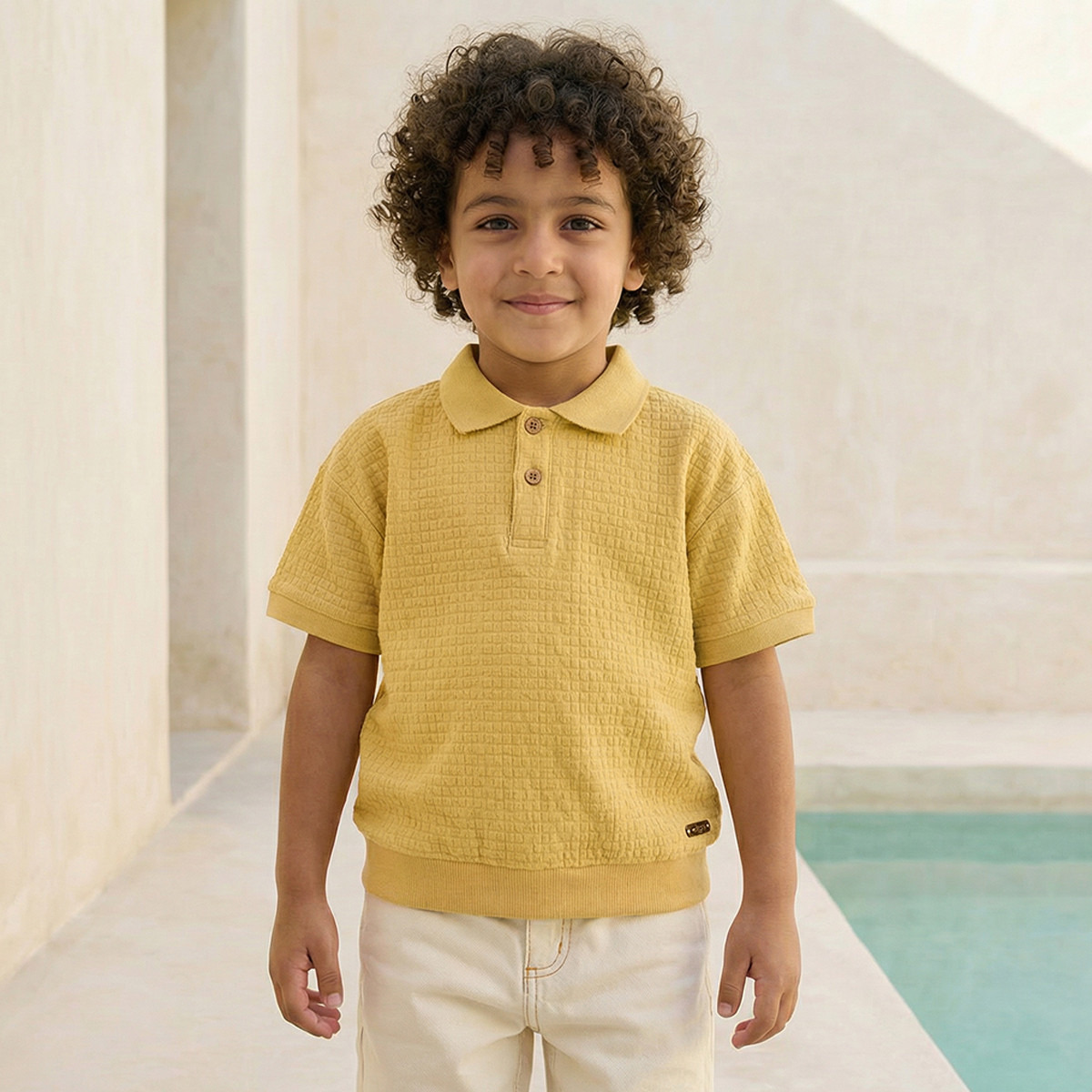 Eligo Collared Short Sleeves Polo T-shirt with Textured Design-boys-clothing-tshirtsandpolos-image-1