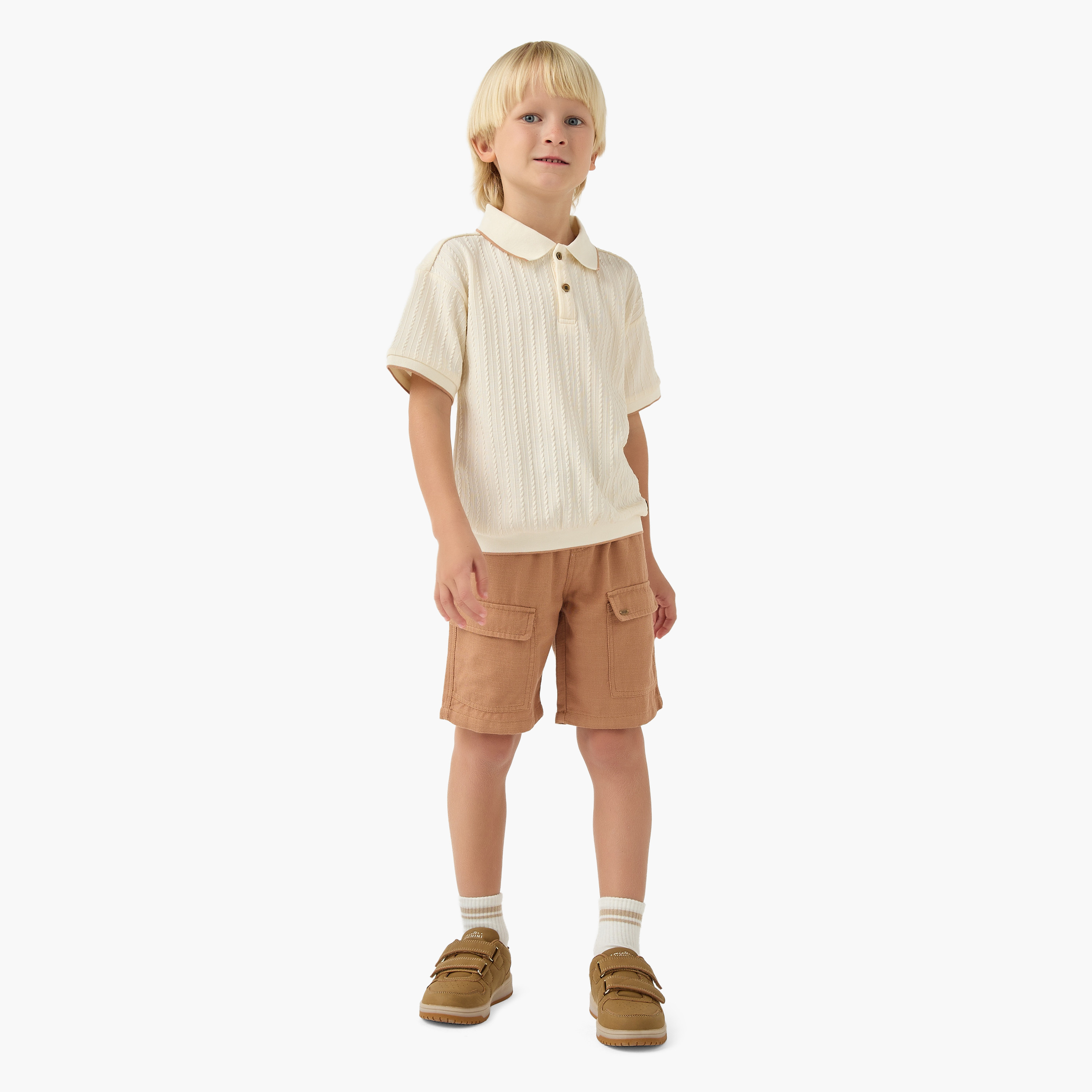 Eligo Collared Short Sleeves Polo T-shirt with Textured Design-boys-clothing-tshirtsandpolos-image-2