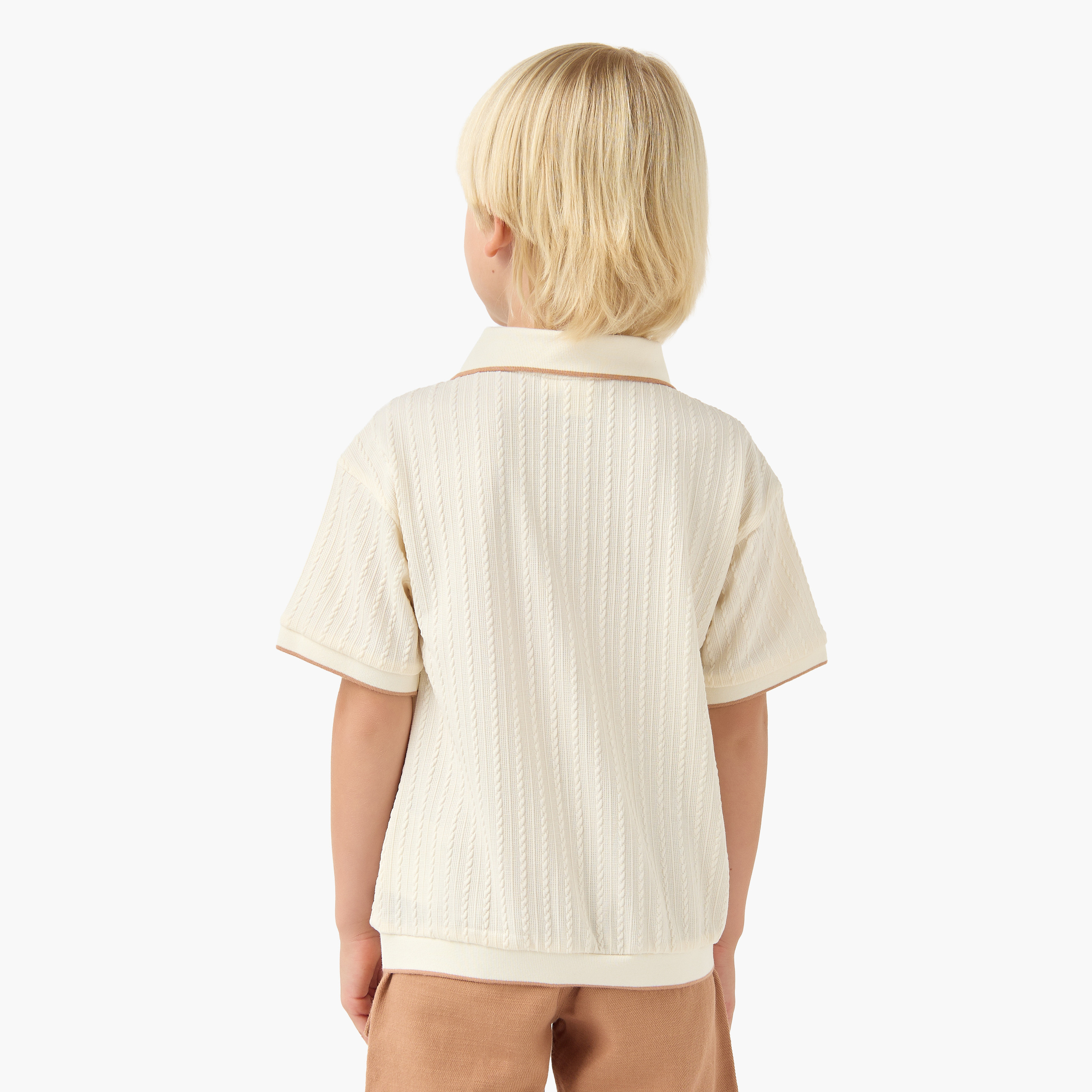 Eligo Collared Short Sleeves Polo T-shirt with Textured Design-boys-clothing-tshirtsandpolos-image-3