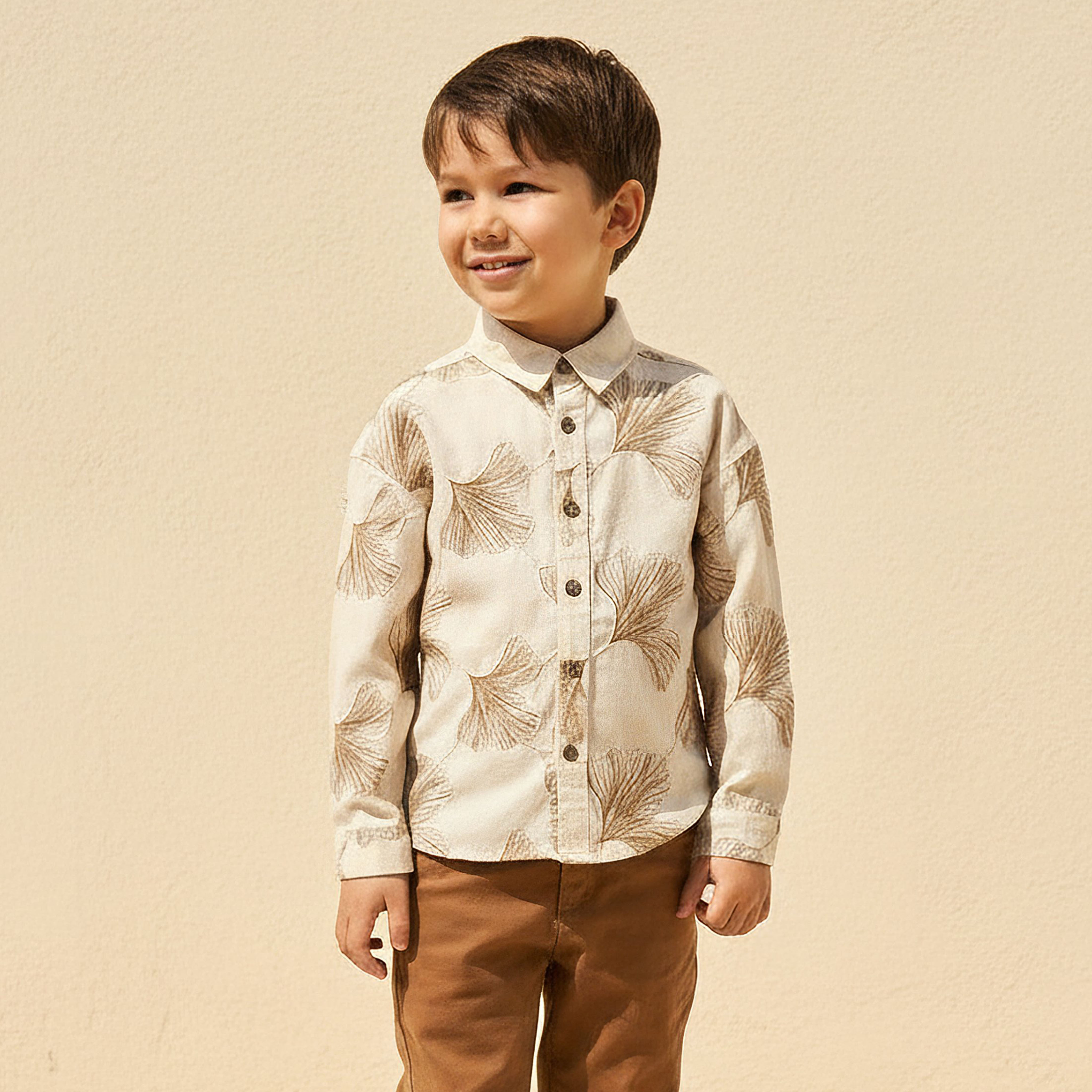 Eligo Long Sleeves Shirt with Leaf Embroidery-boys-clothing-shirts-image-1