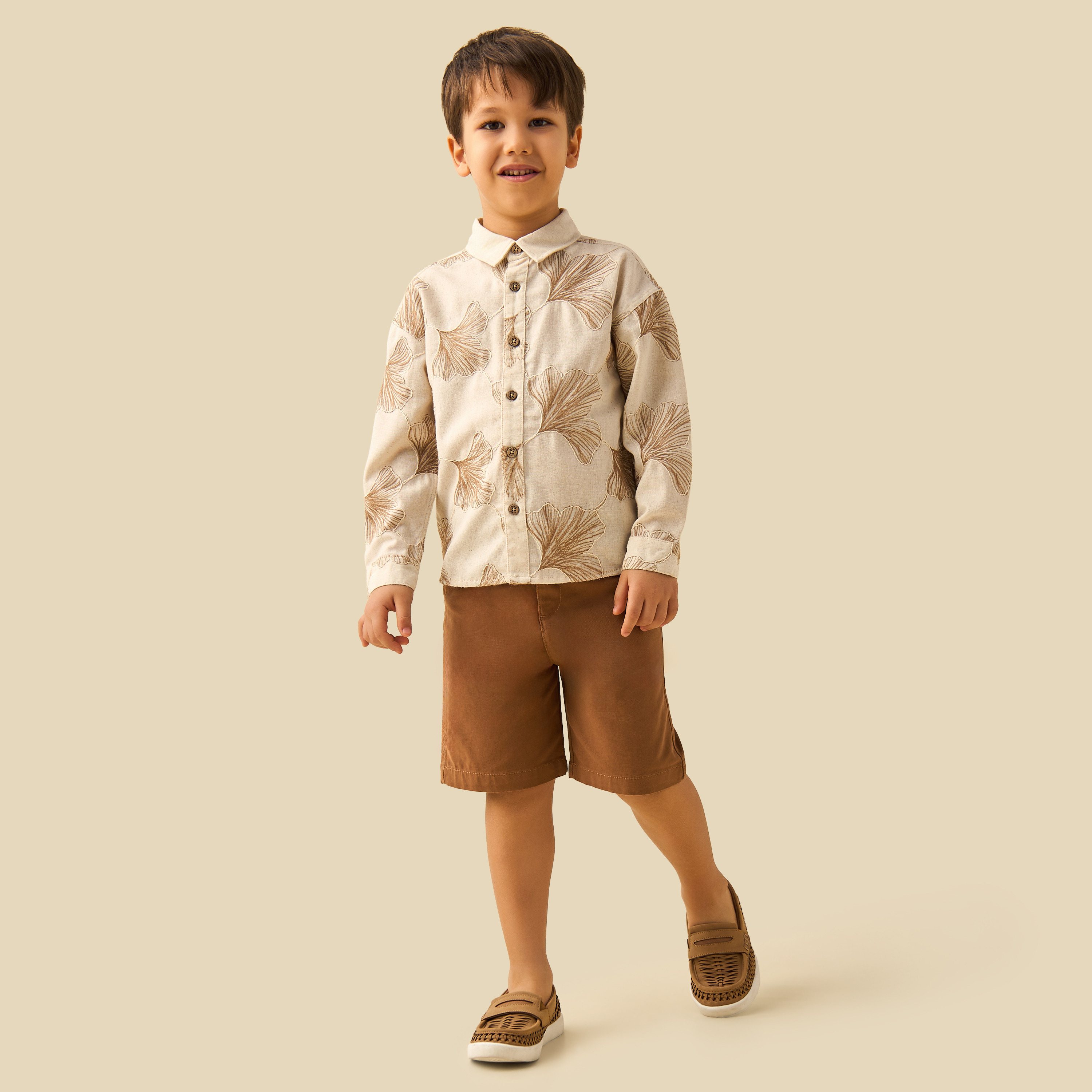 Eligo Long Sleeves Shirt with Leaf Embroidery-boys-clothing-shirts-image-2